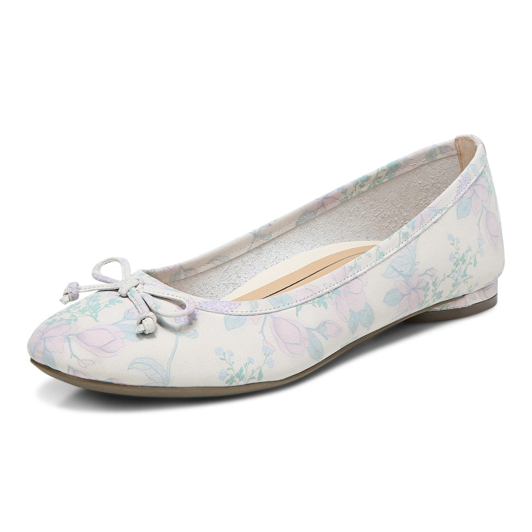 Vionic Callisto Women's Ballet Flats - Cream Botanical - Left angle