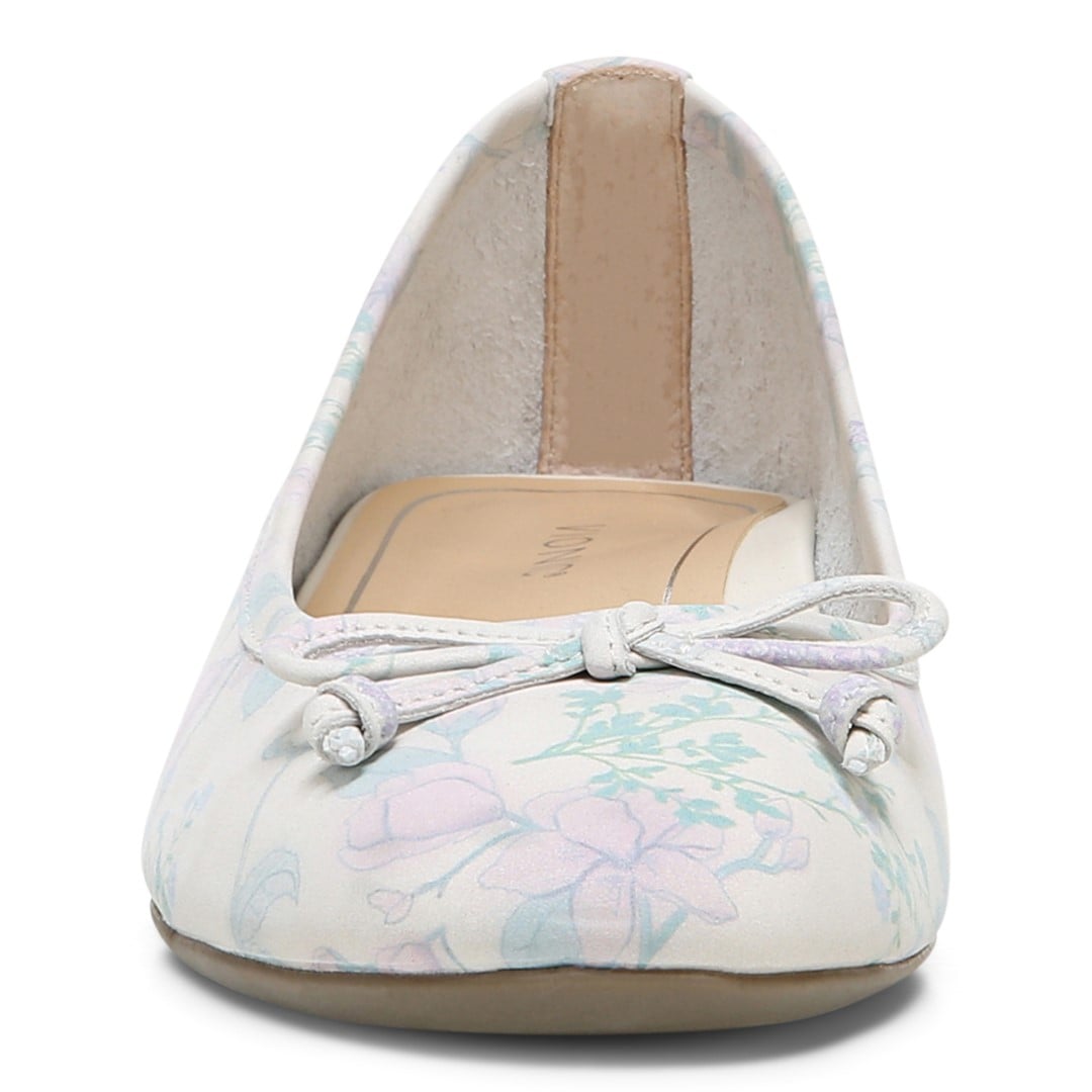 Vionic Callisto Women's Ballet Flats - Cream Botanical - Front
