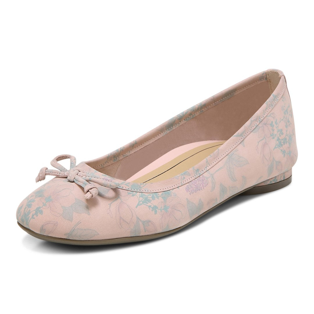 Vionic Callisto Women's Ballet Flats - Peach Botanical - Left angle
