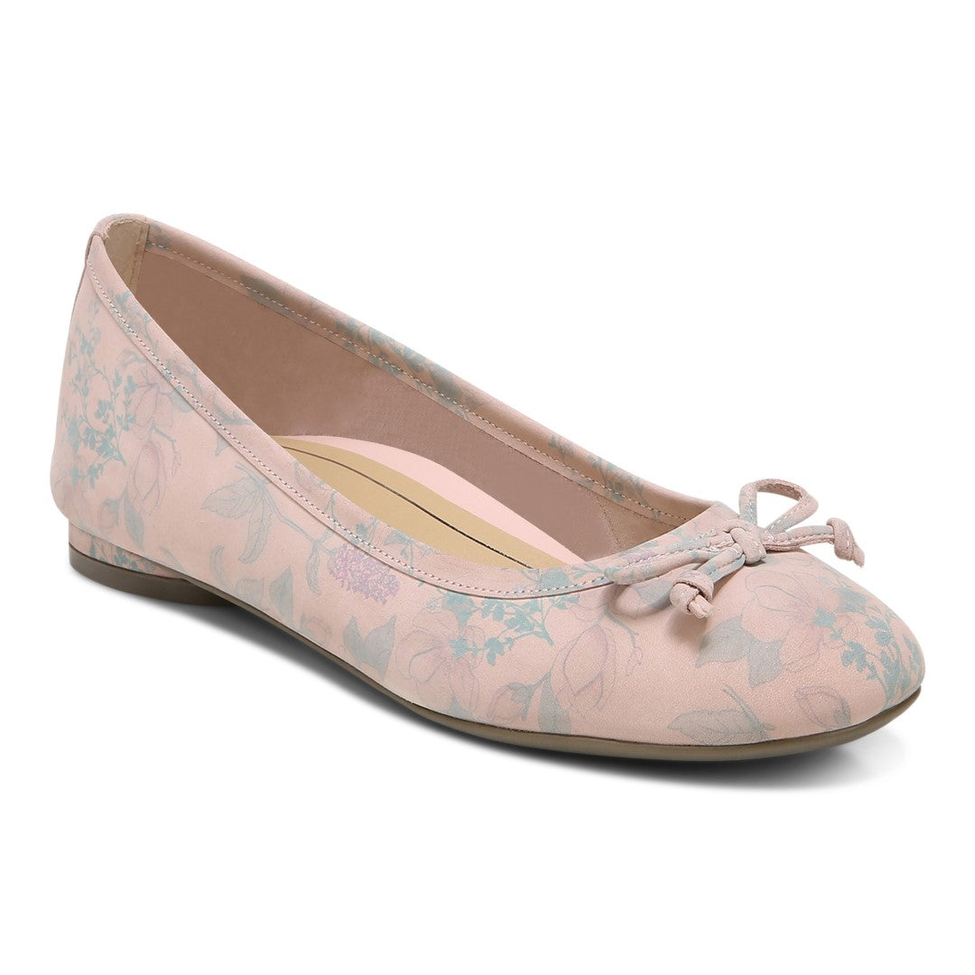 Vionic Callisto Women's Ballet Flats - Peach Botanical - Angle main