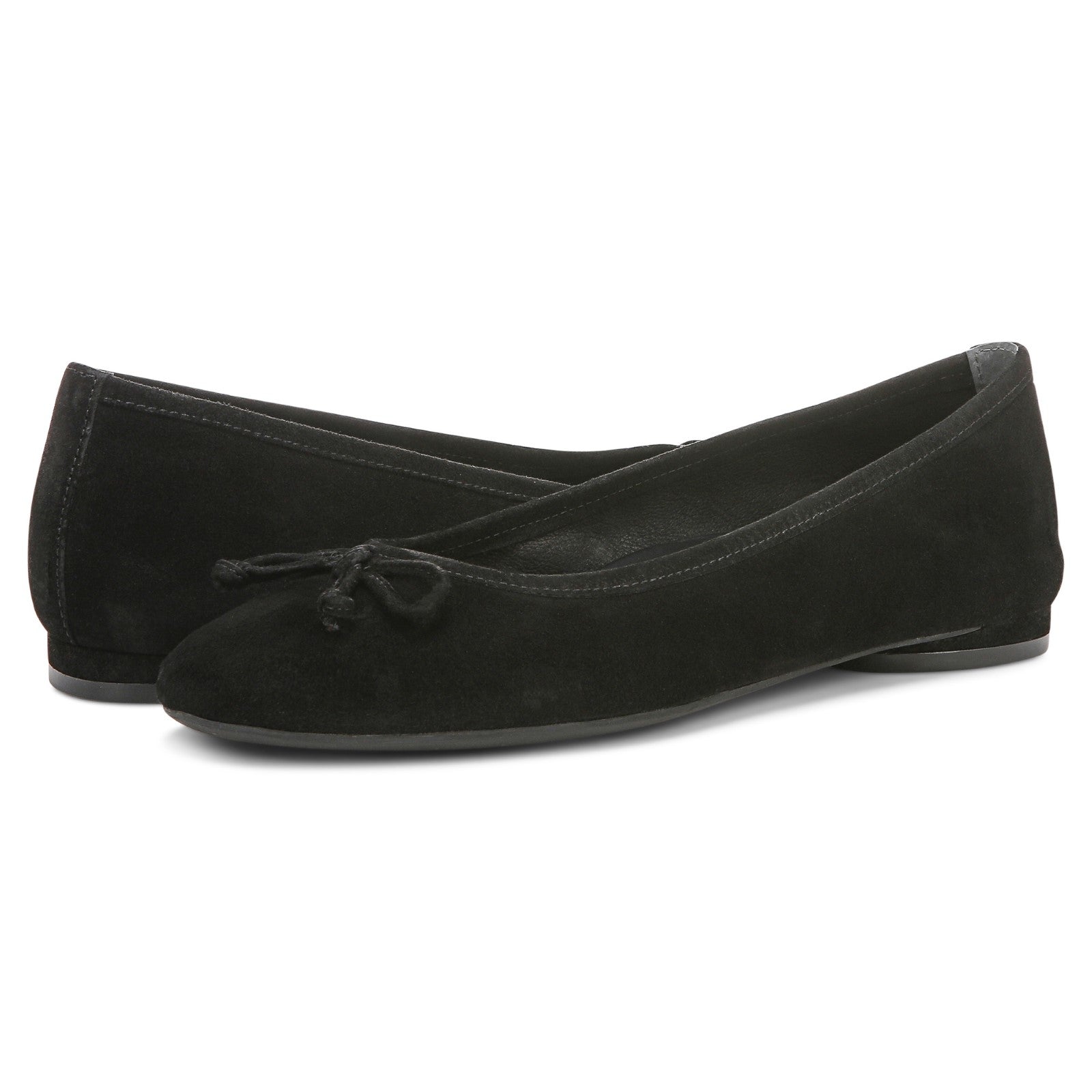 Vionic Callisto Women's Ballet Flats - Black/Suede pair left angle