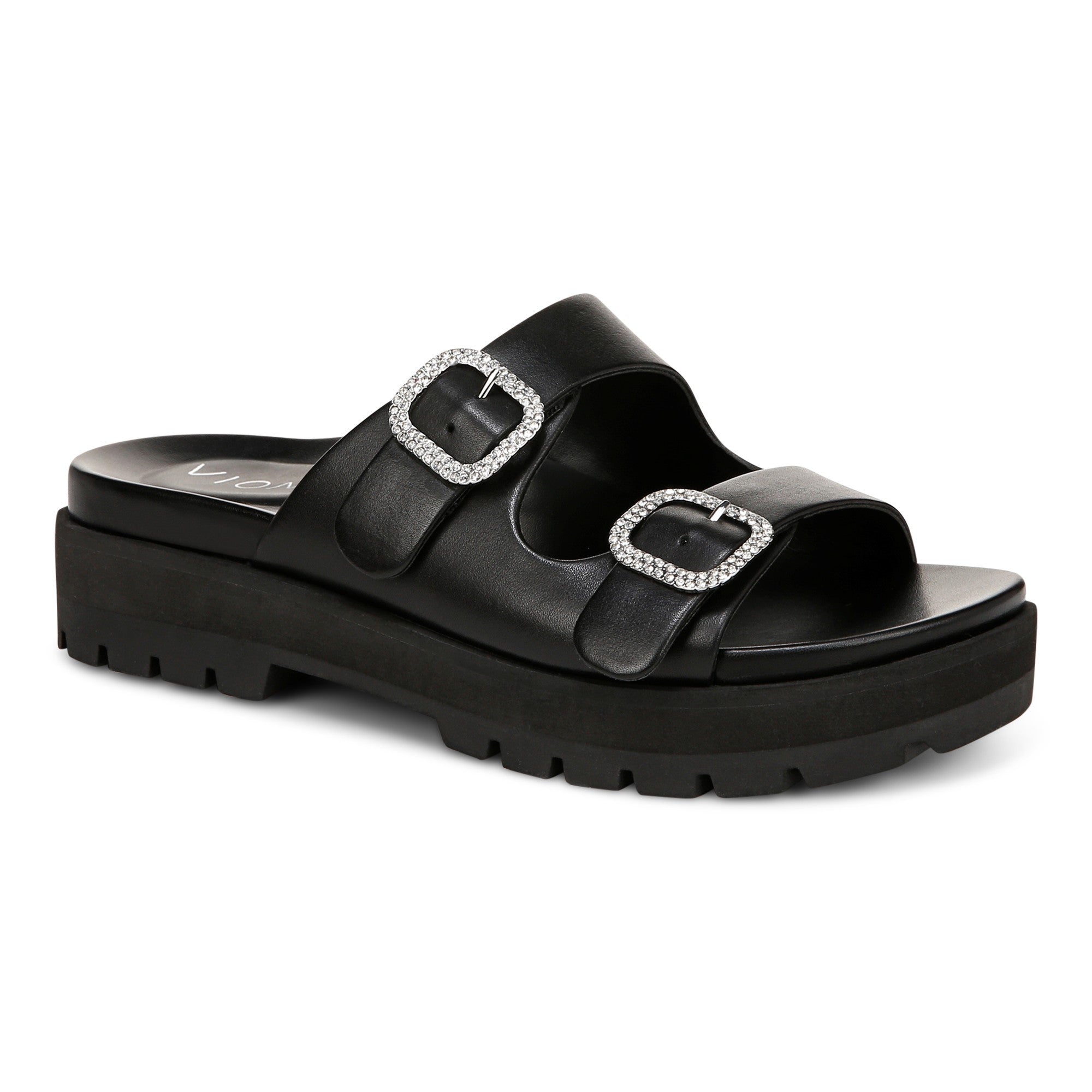 Vionic Capitola Women's Orthotic Comfort Sandal - Black Crystal - Angle main