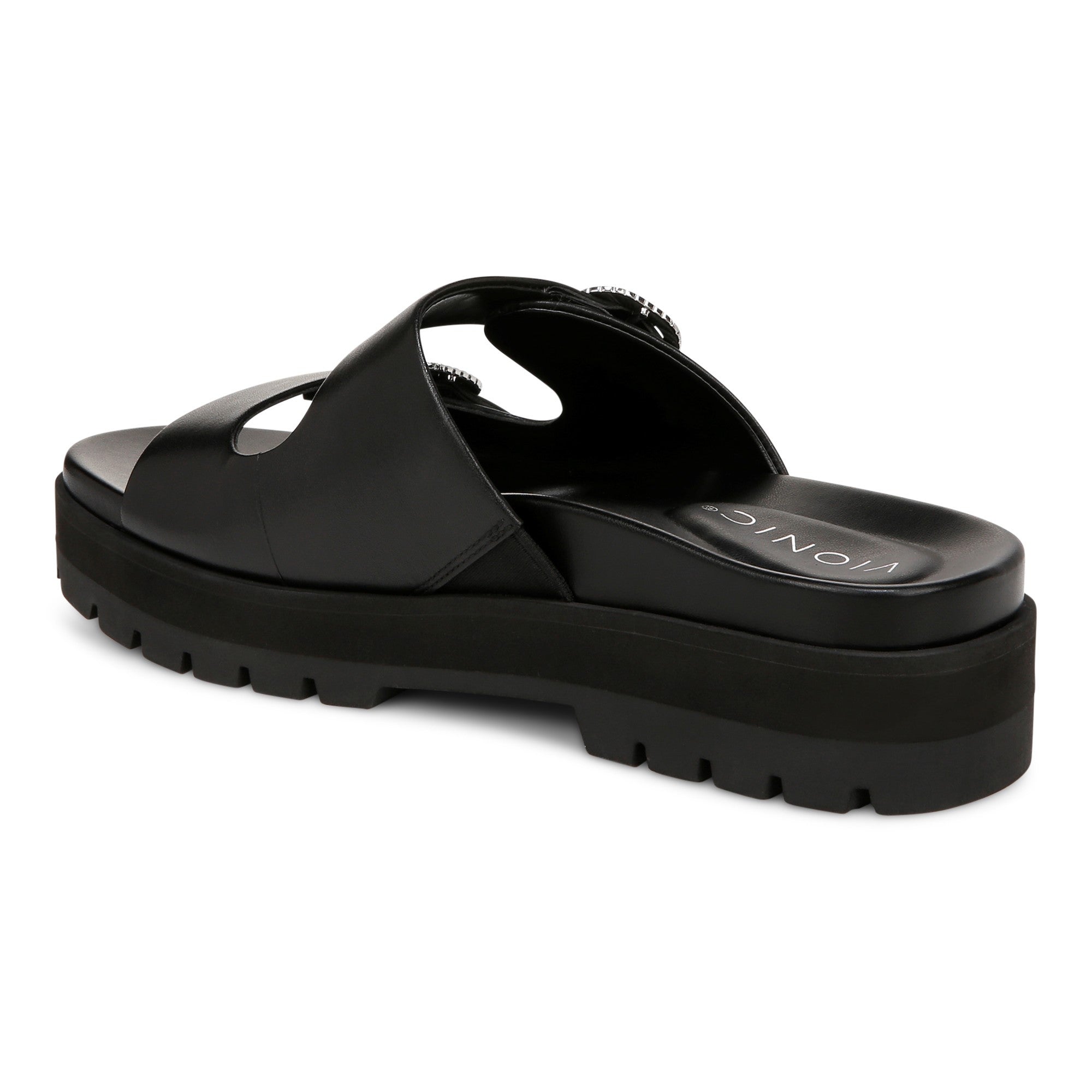 Vionic Capitola Women's Orthotic Comfort Sandal - Black Crystal - Back angle
