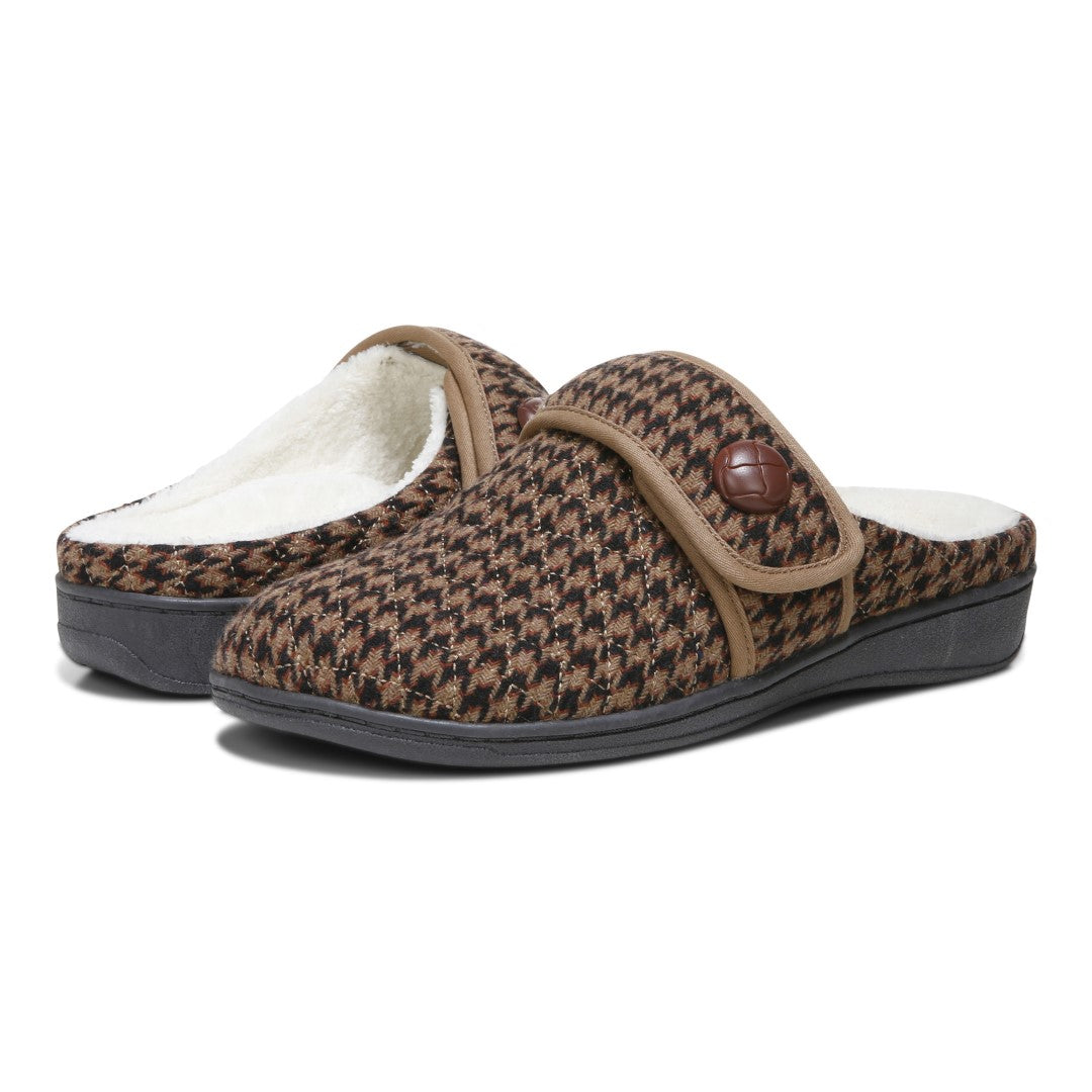 Vionic Carlin Women's Supportive Slippers - Toffee Hdth - pair left angle