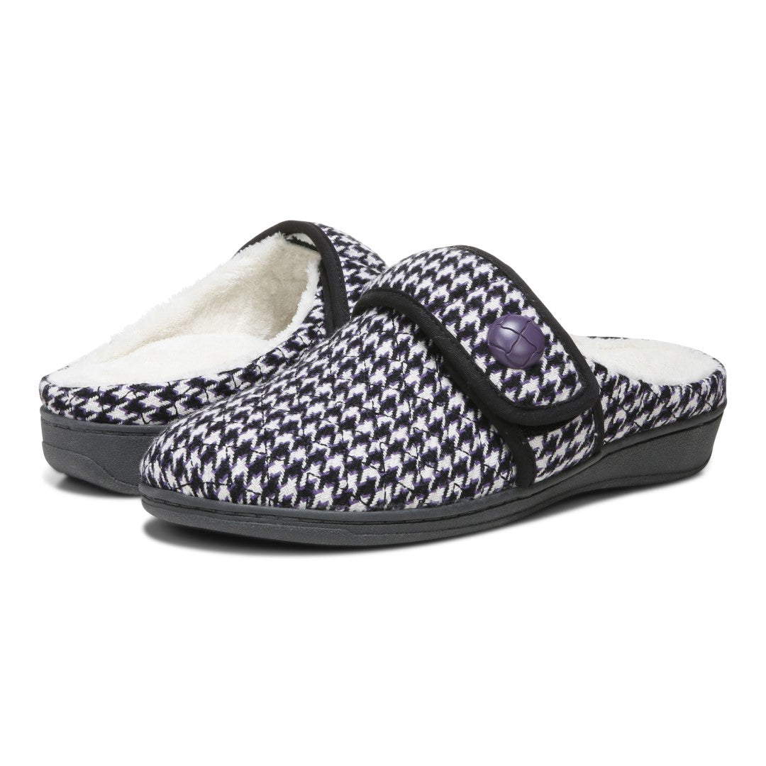 Vionic Carlin Women's Supportive Slippers - Cream Multi Hdth - pair left angle