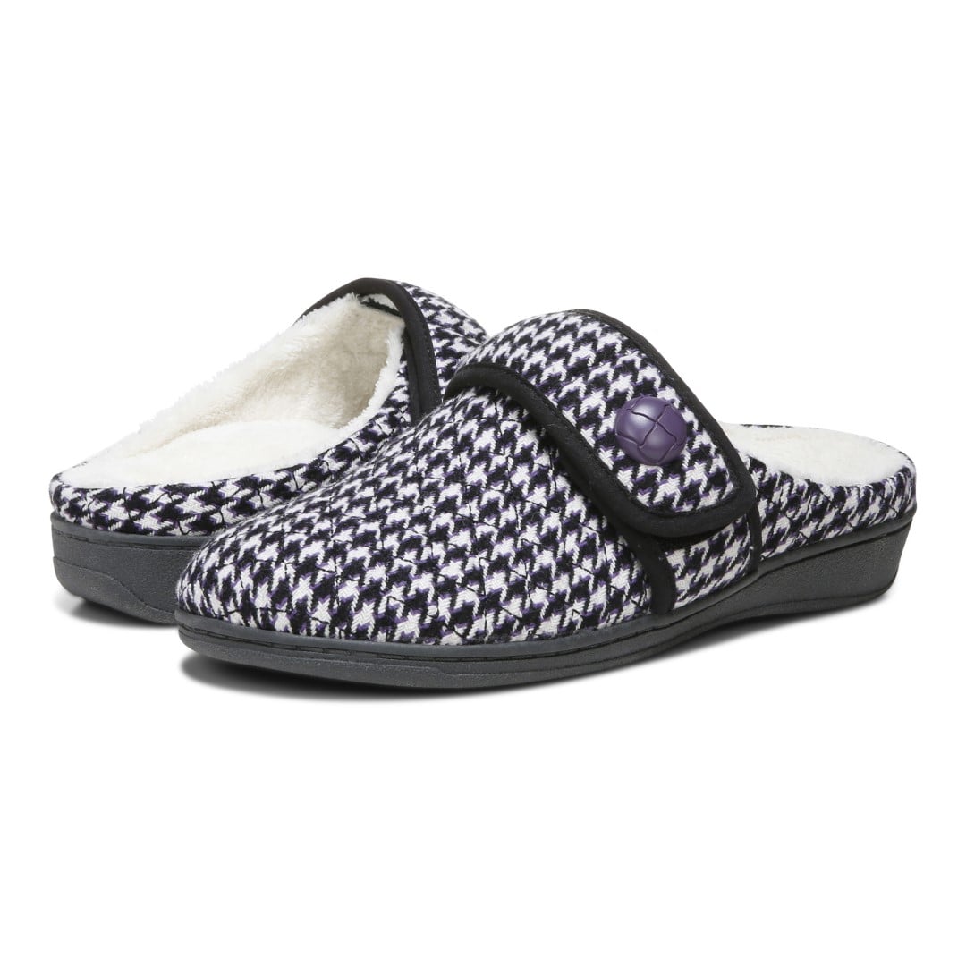 Vionic Carlin Women's Supportive Slippers - Cream Multi Hdth - pair left angle