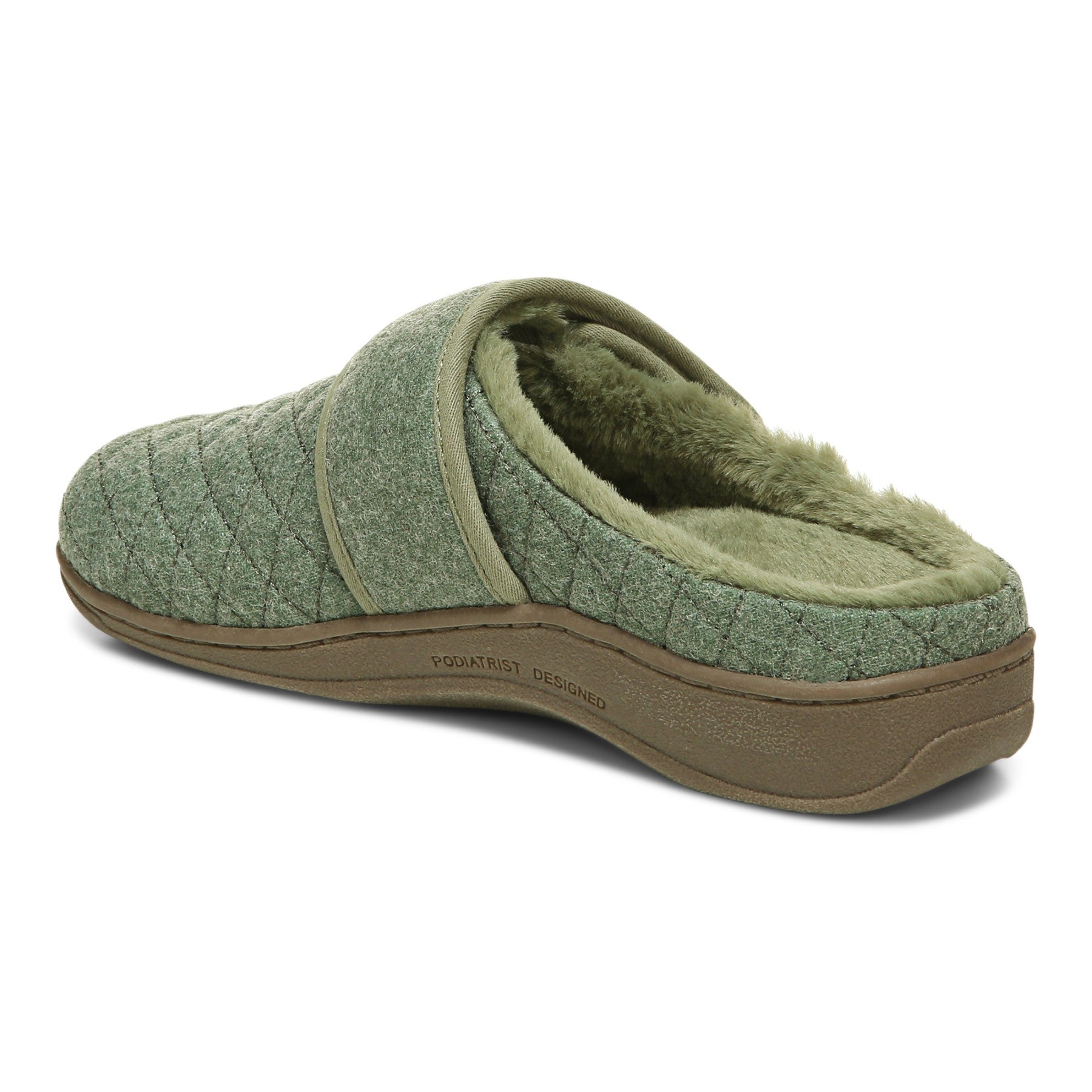 Vionic Carlin Women's Supportive Slippers - Army Green - Back angle