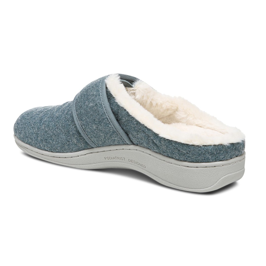 Vionic Carlin Women's Supportive Slippers - Mineral Flan Shear - Back angle