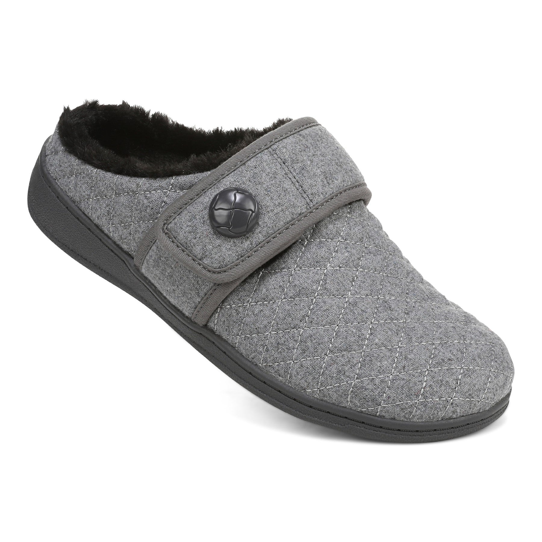 Vionic Carlin Women's Supportive Slippers - Charcoal Grey