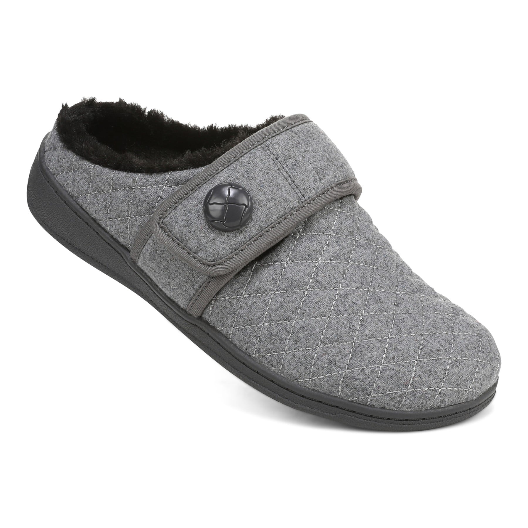 Vionic Carlin Women's Supportive Slippers - Charcoal Grey
