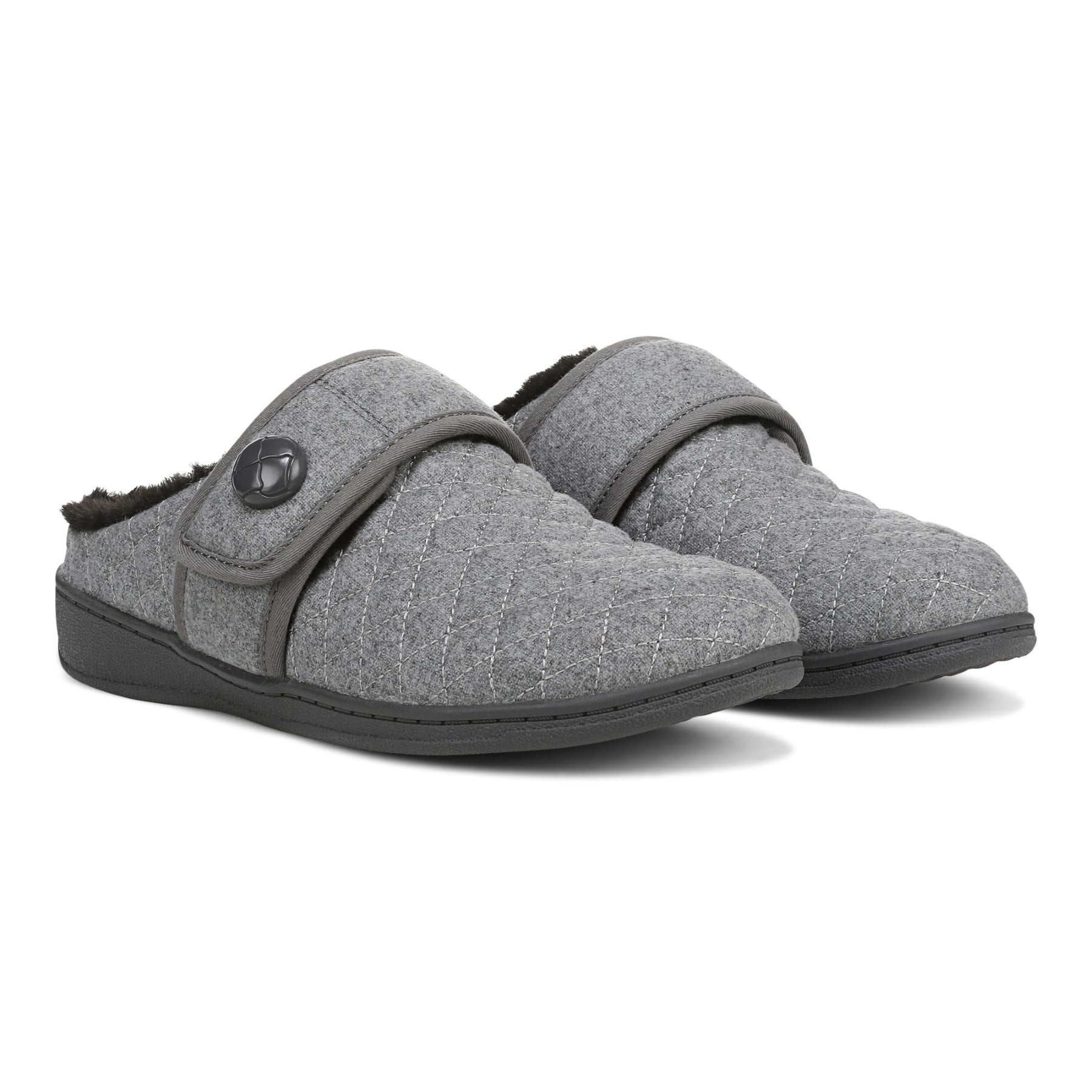 Vionic Carlin Women's Supportive Slippers - Charcoal Grey Pair