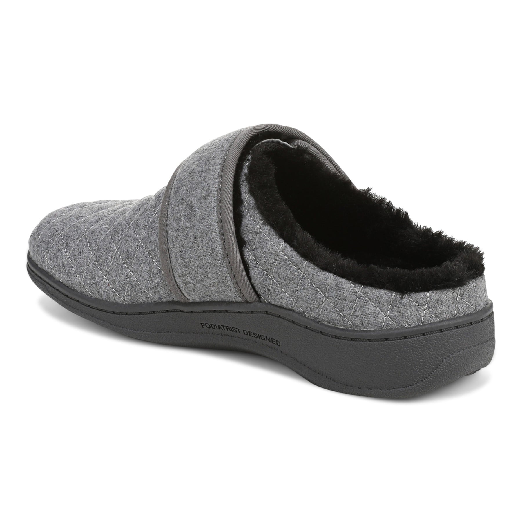 Vionic Carlin Women's Supportive Slippers - Charcoal Grey Back angle