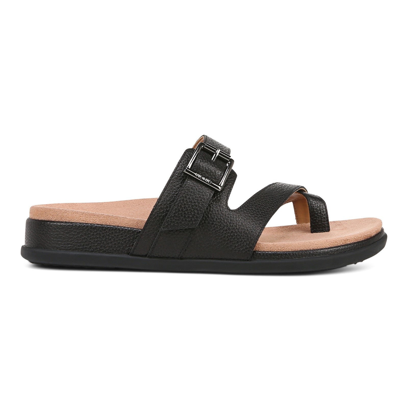 Vionic Carmela Women's Thong Sandals - Black Leather - Right side