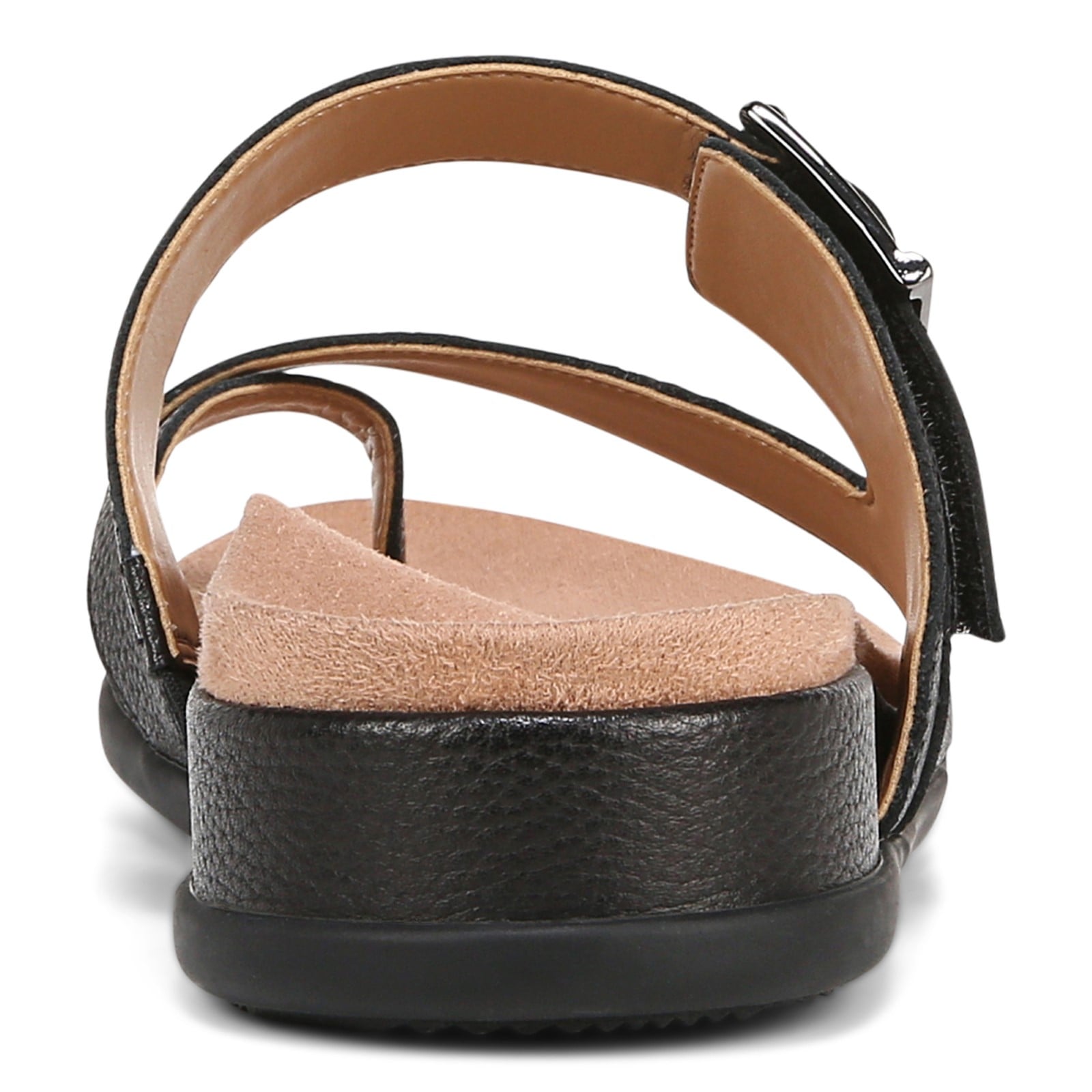 Vionic Carmela Women's Thong Sandals - Black Leather - Back