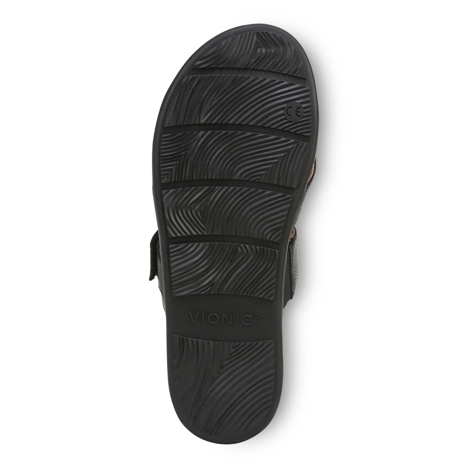 Vionic Carmela Women's Thong Sandals - Black Leather - Bottom