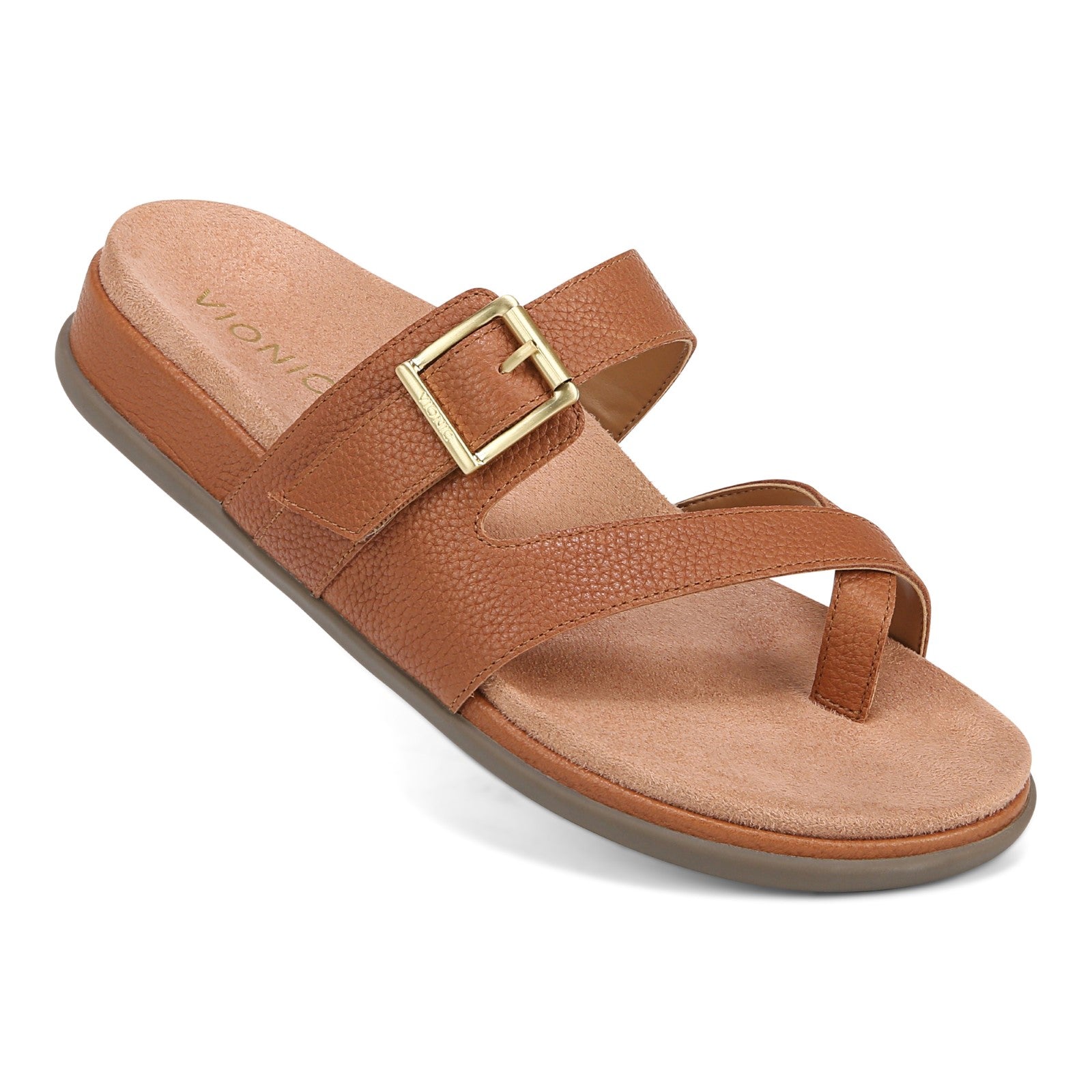 Vionic Carmela Women's Thong Sandals - Tan Leather - CARMELA-J0829L1200-TAN-13fl-med