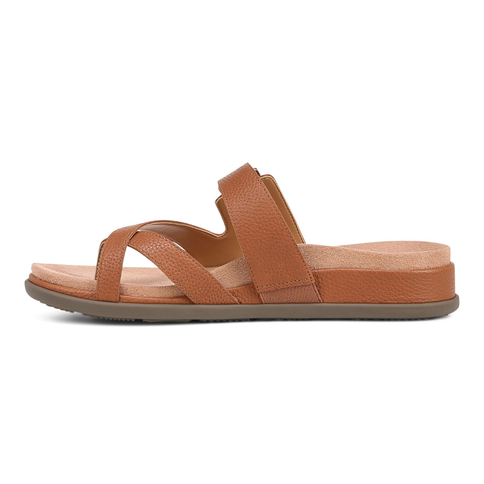 Vionic Carmela Women's Thong Sandals - Tan Leather - Left Side