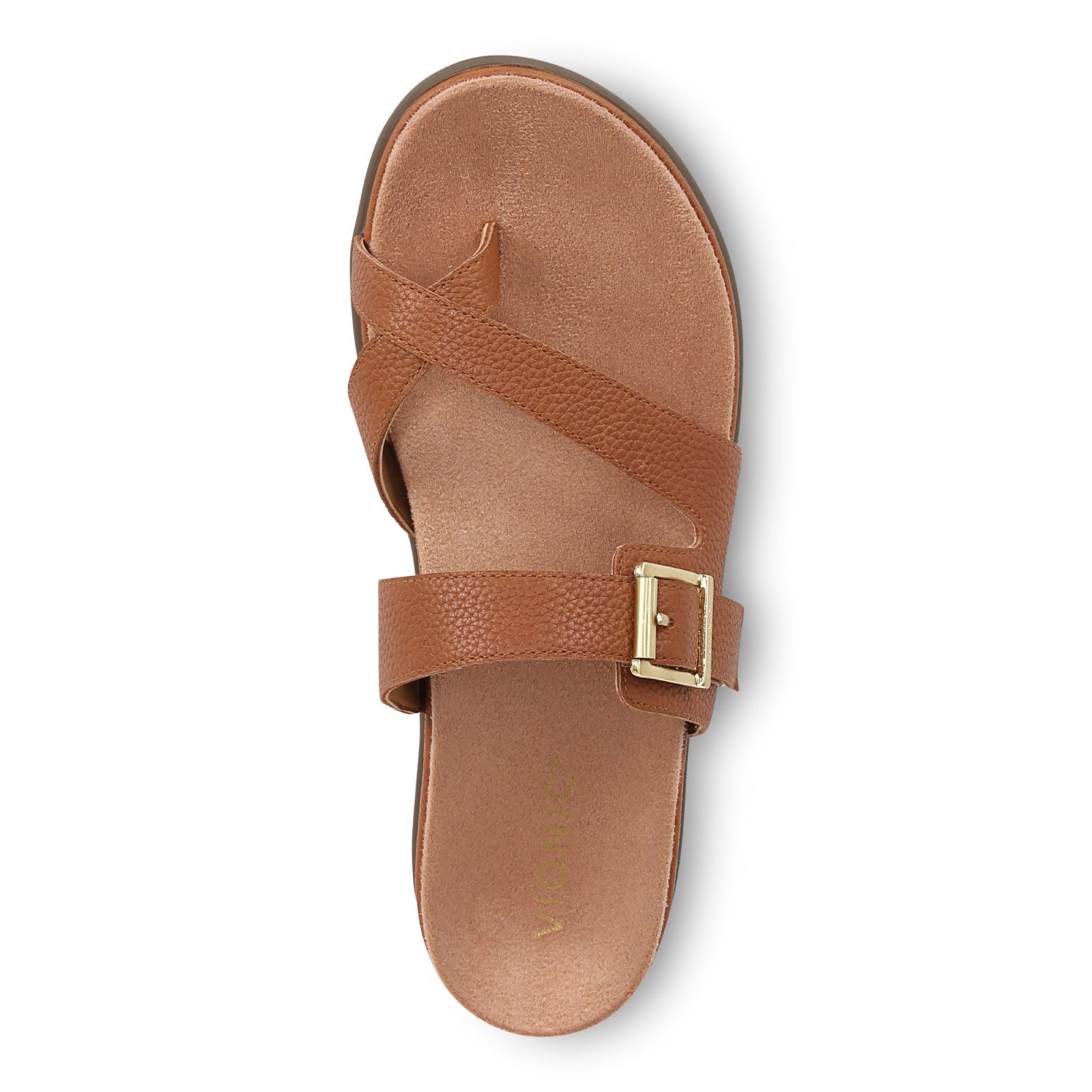 Vionic Carmela Women's Thong Sandals - Tan Leather - Top