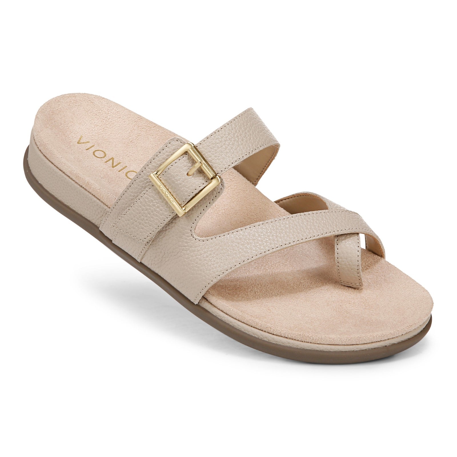Vionic Carmela Women's Thong Sandals - Oatrmeal Leather - CARMELA-J0829L1250-OATMEAL-13fl-med