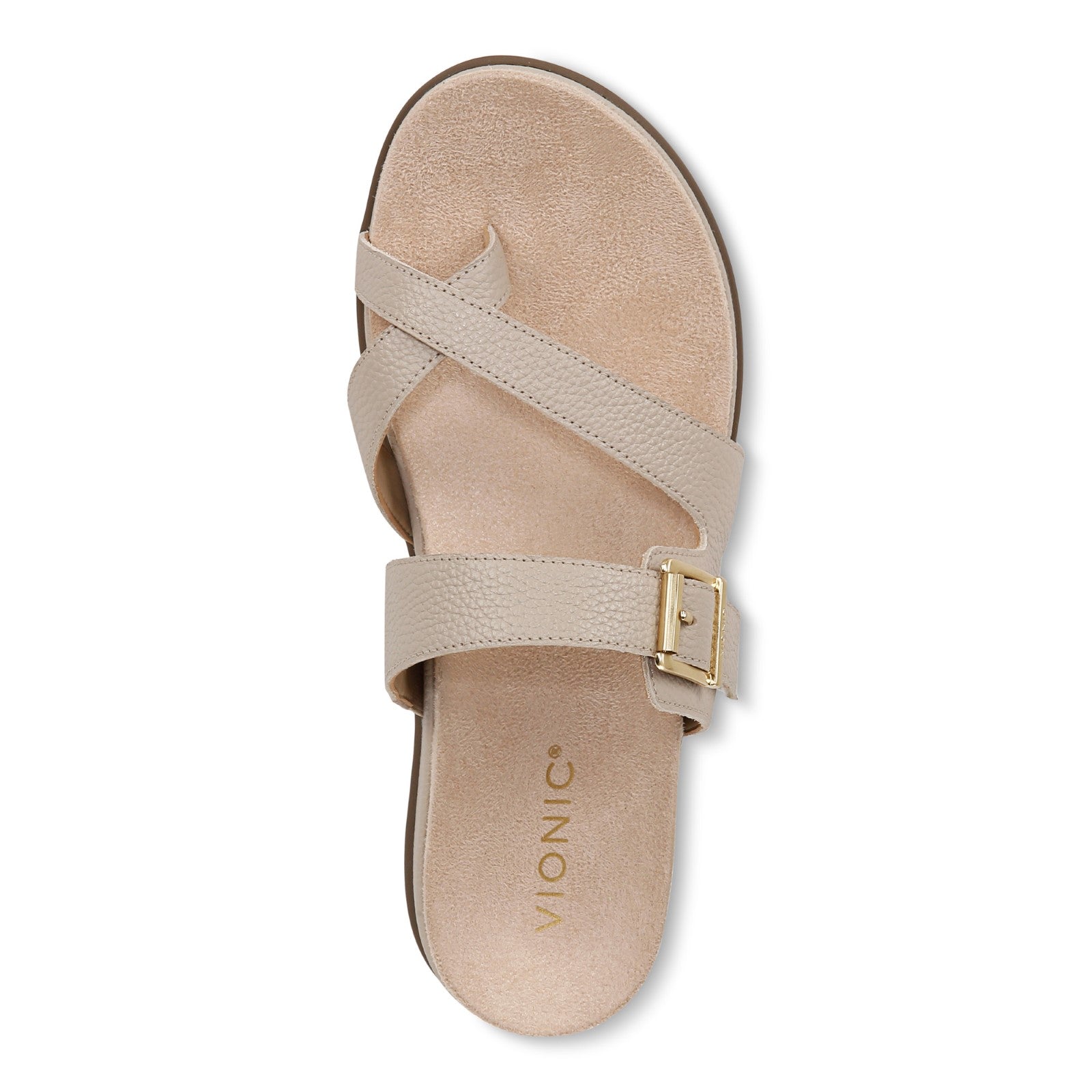 Vionic Carmela Women's Thong Sandals - Oatrmeal Leather - Top
