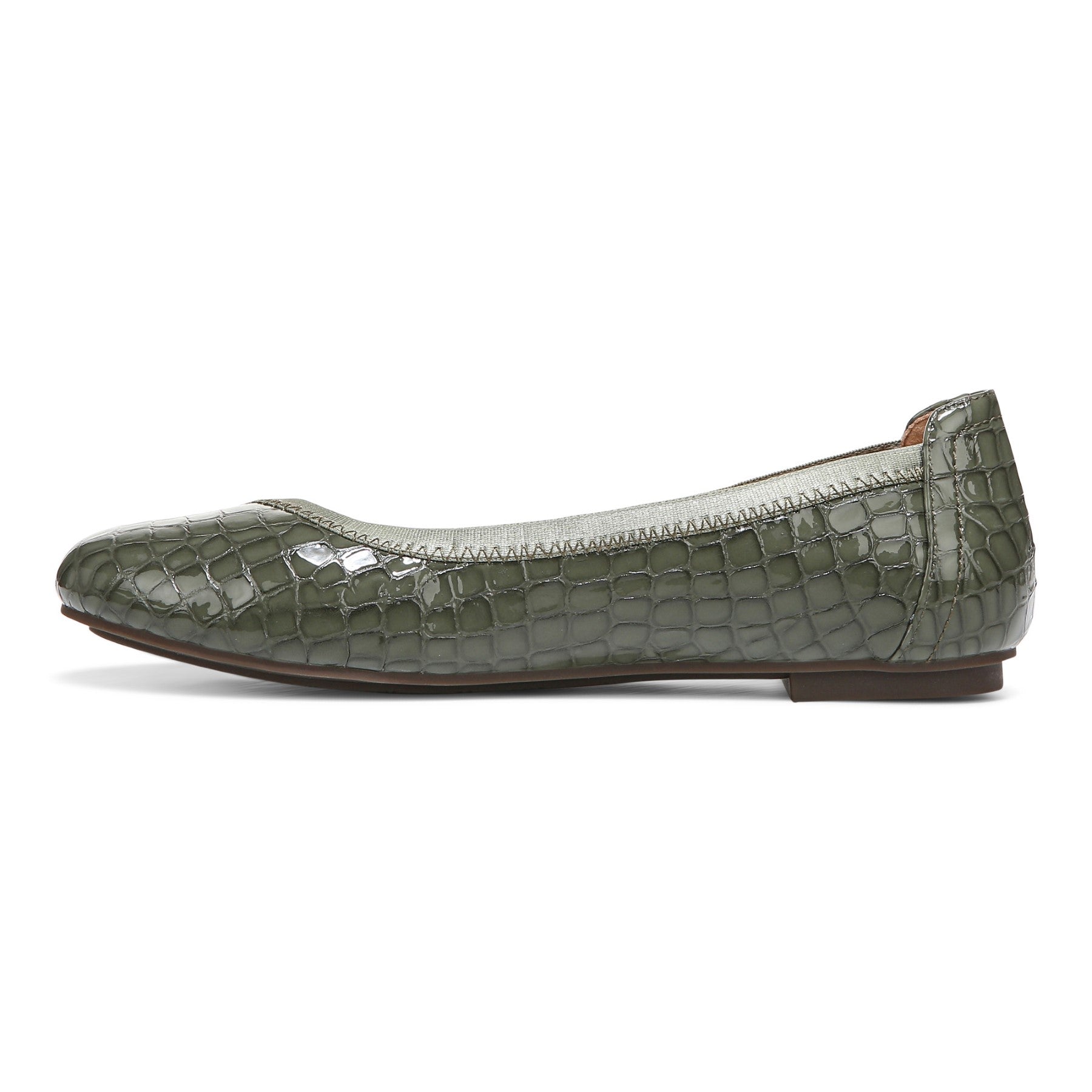 Vionic Spark Caroll - Women's Ballet Flat - Army Green - Left Side