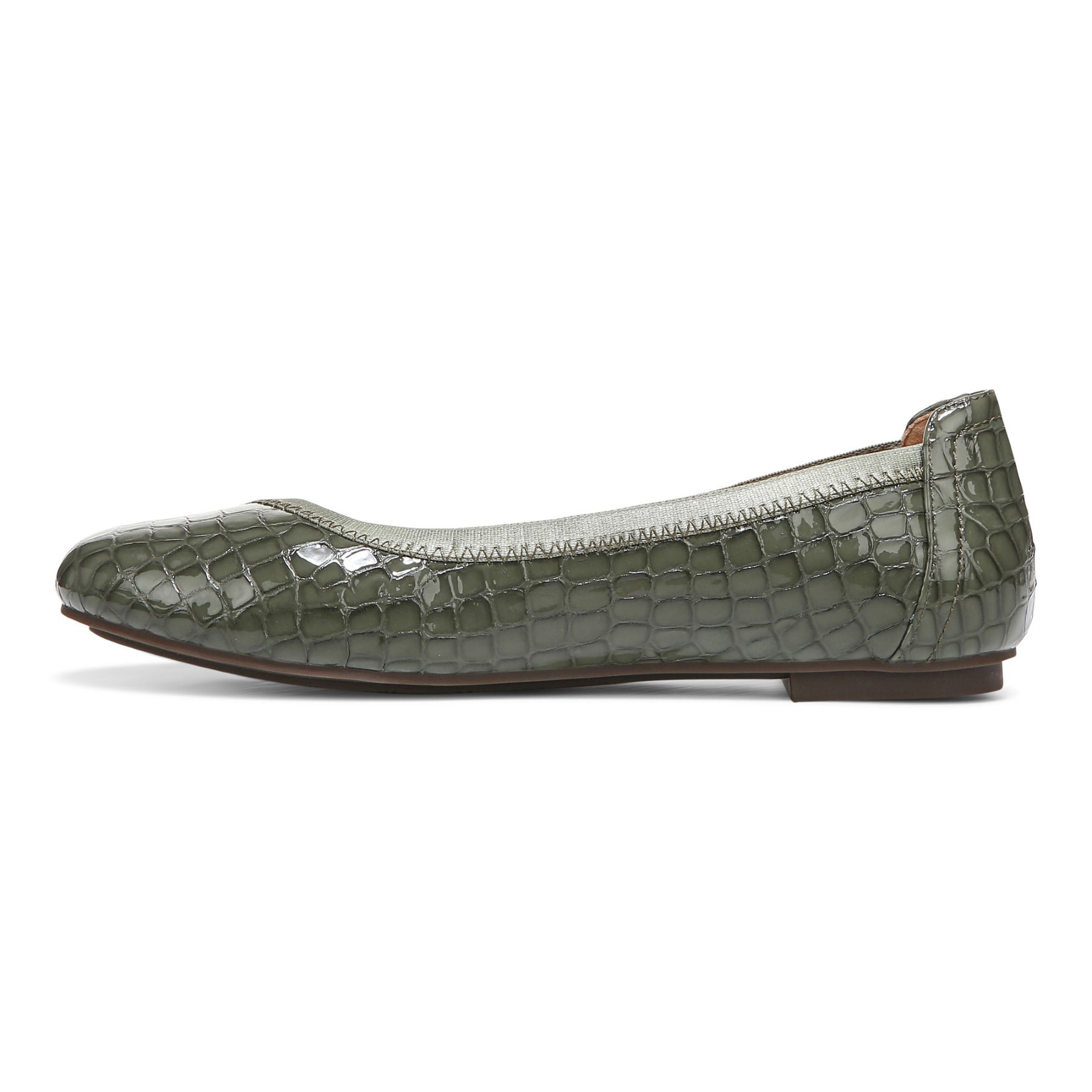 Vionic Spark Caroll - Women's Ballet Flat - Army Green - Left Side