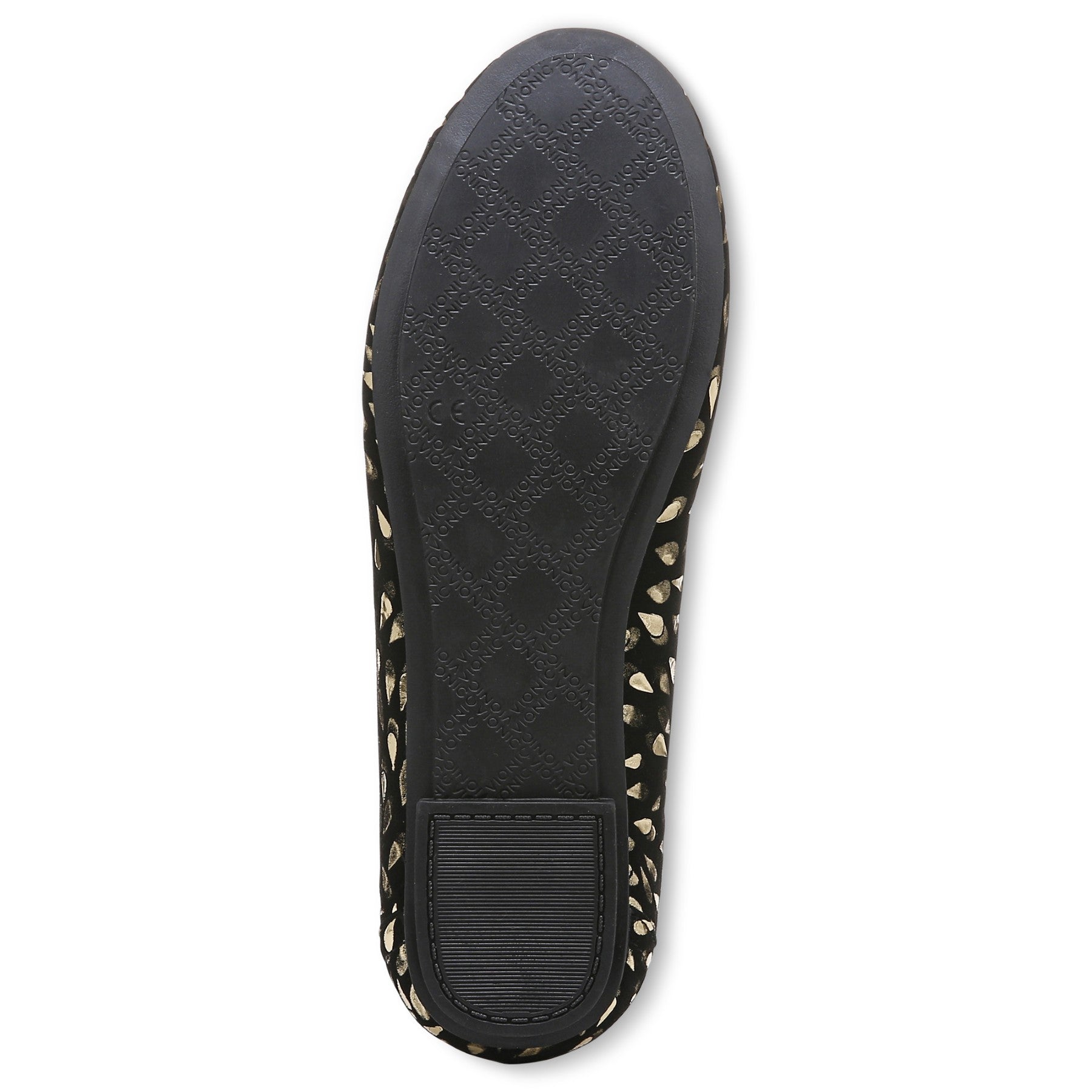 Vionic Spark Caroll - Women's Ballet Flat - Black-Foil-Suede - Bottom
