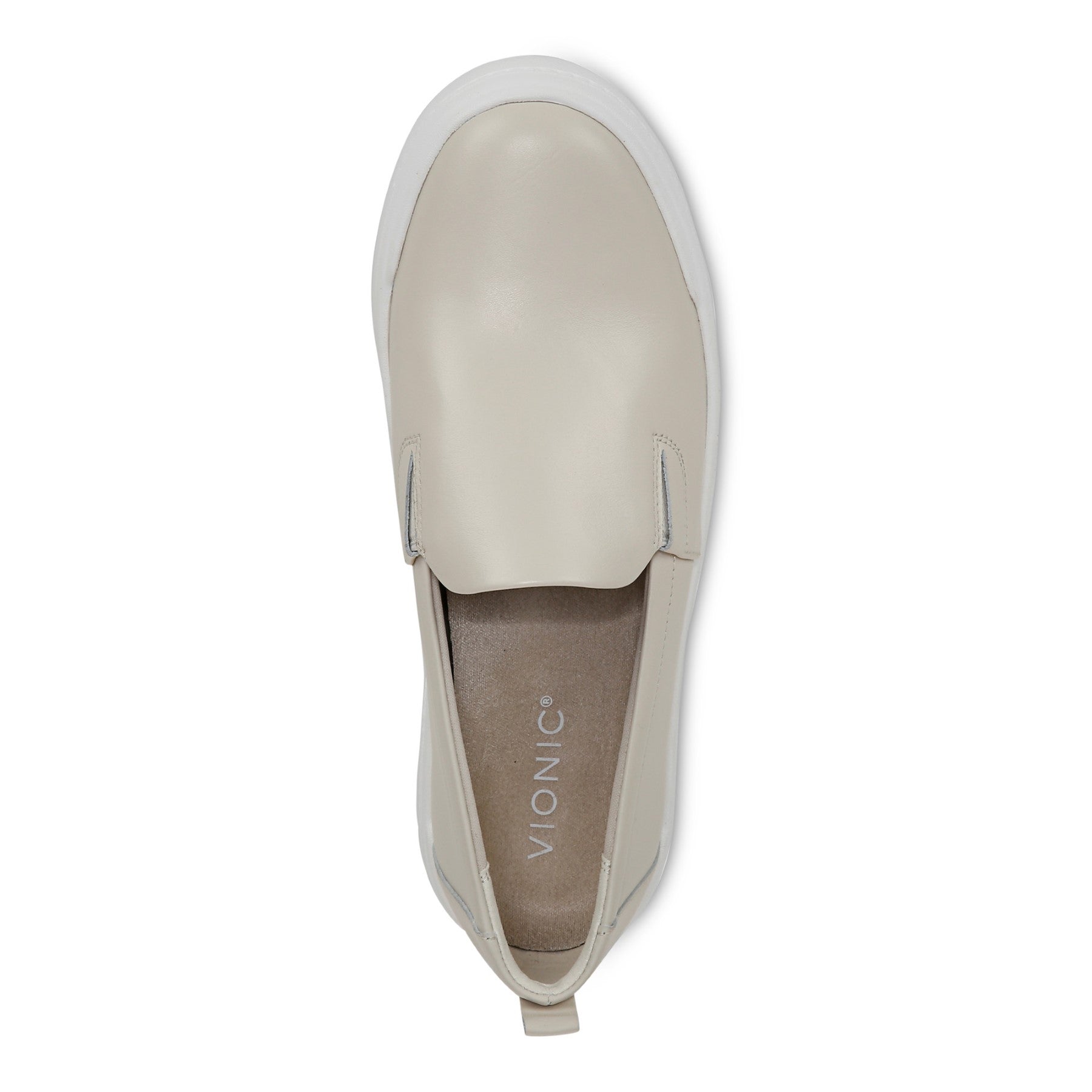 Vionic Carson womens Slip On/Loafer/Moc Shoe - Cream - Top