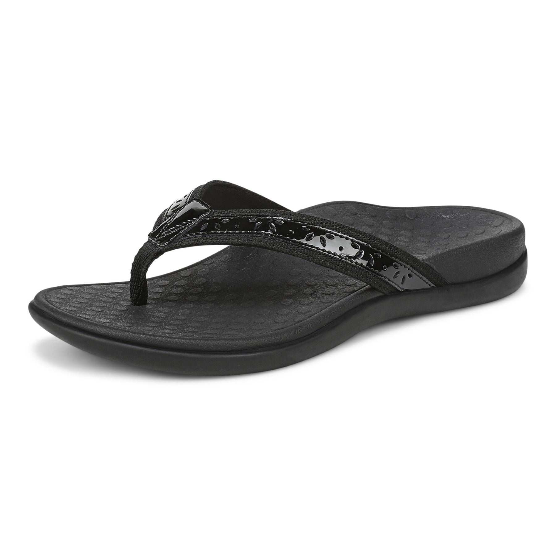 Vionic Casandra Women's Orthotic Sandal - Tide - Black/Black Angle