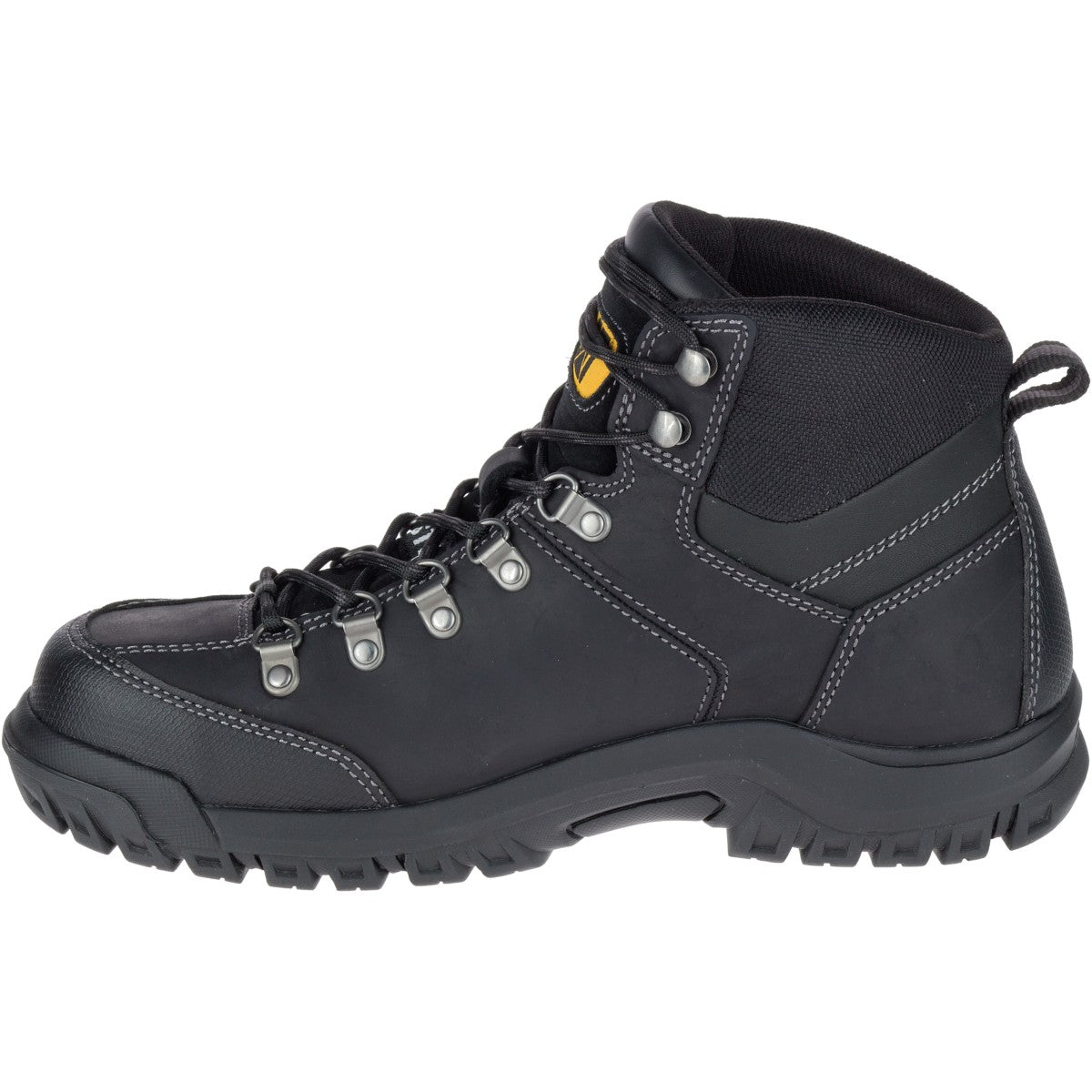 Caterpillar Threshold Waterproof Steel Toe Work Boot Men's CAT Footwear - Black - Left Side