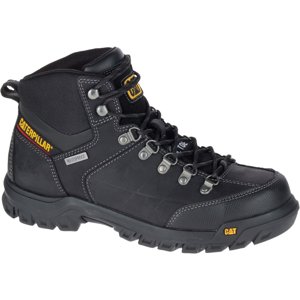 Caterpillar Threshold Waterproof Steel Toe Work Boot Men's CAT Footwear - Black - HERO