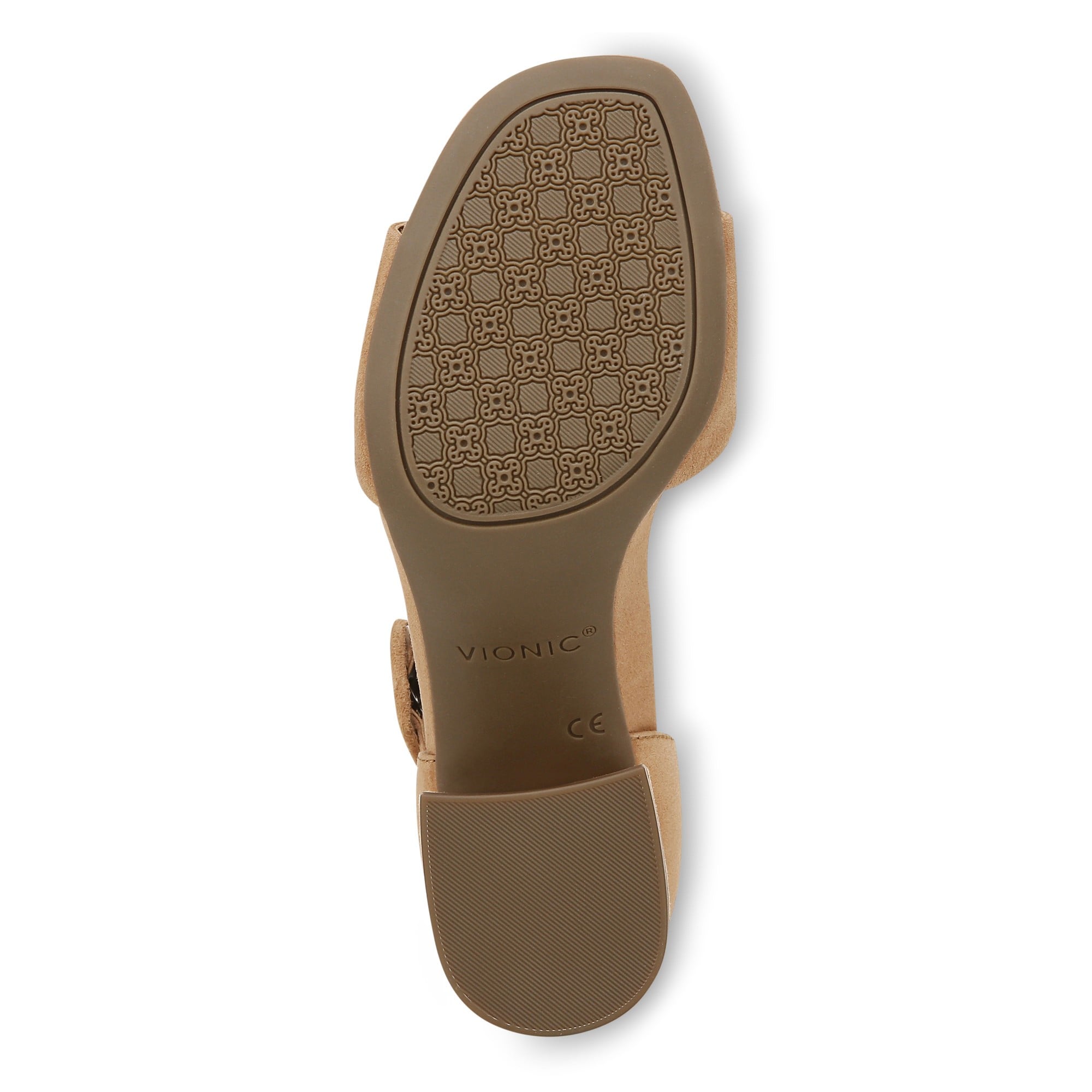 Vionic Chardonnay Womens Quarter/Ankle/T-Strap Sandals - Camel Suede - Bottom