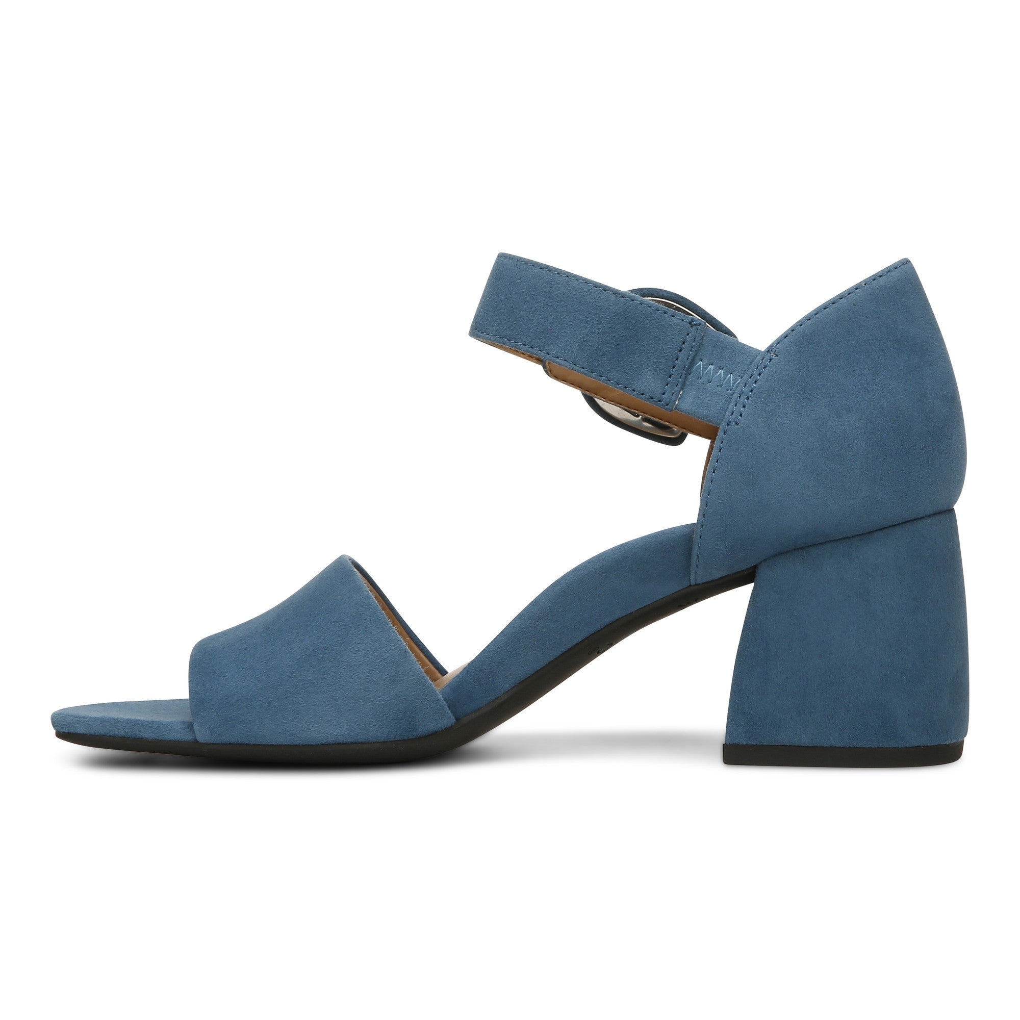 Vionic Chardonnay Womens Quarter/Ankle/T-Strap Sandals - Dark Teal Suede - Left Side