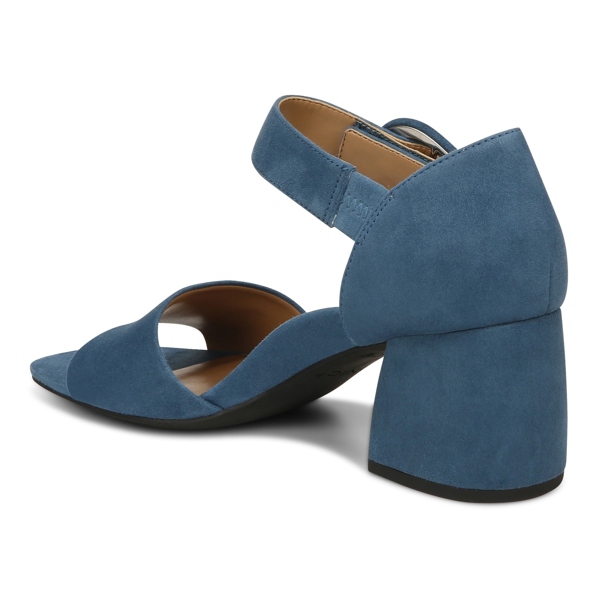 Vionic Chardonnay Womens Quarter/Ankle/T-Strap Sandals - Dark Teal Suede - Back angle