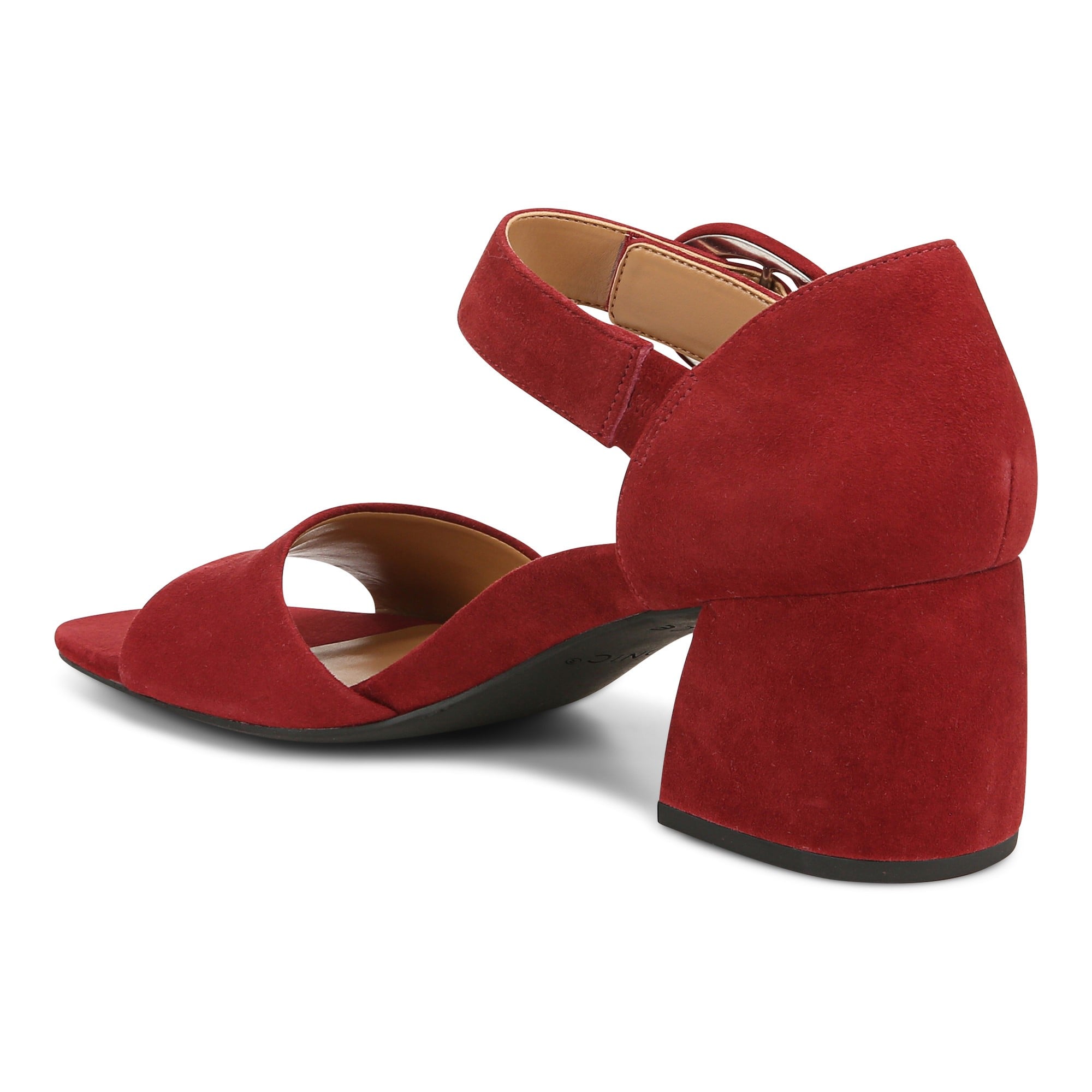 Vionic Chardonnay Womens Quarter/Ankle/T-Strap Sandals - Syrah Suede - Back angle