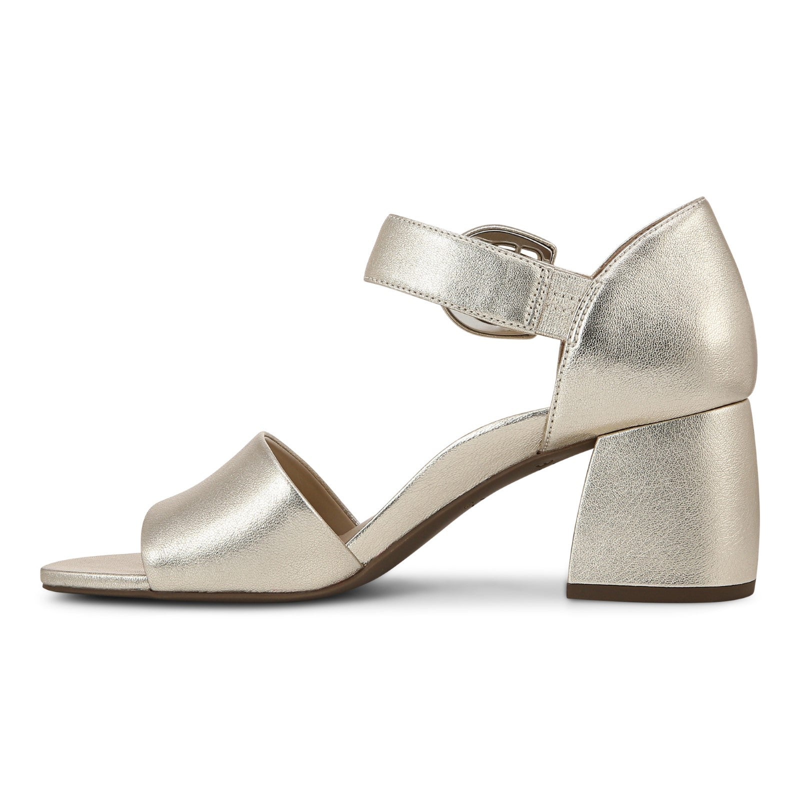 Vionic Chardonnay Women's Heeled Sandals - Stylish and Comfortable Quarter/Ankle/T-Strap Sandals - Gold - Left Side