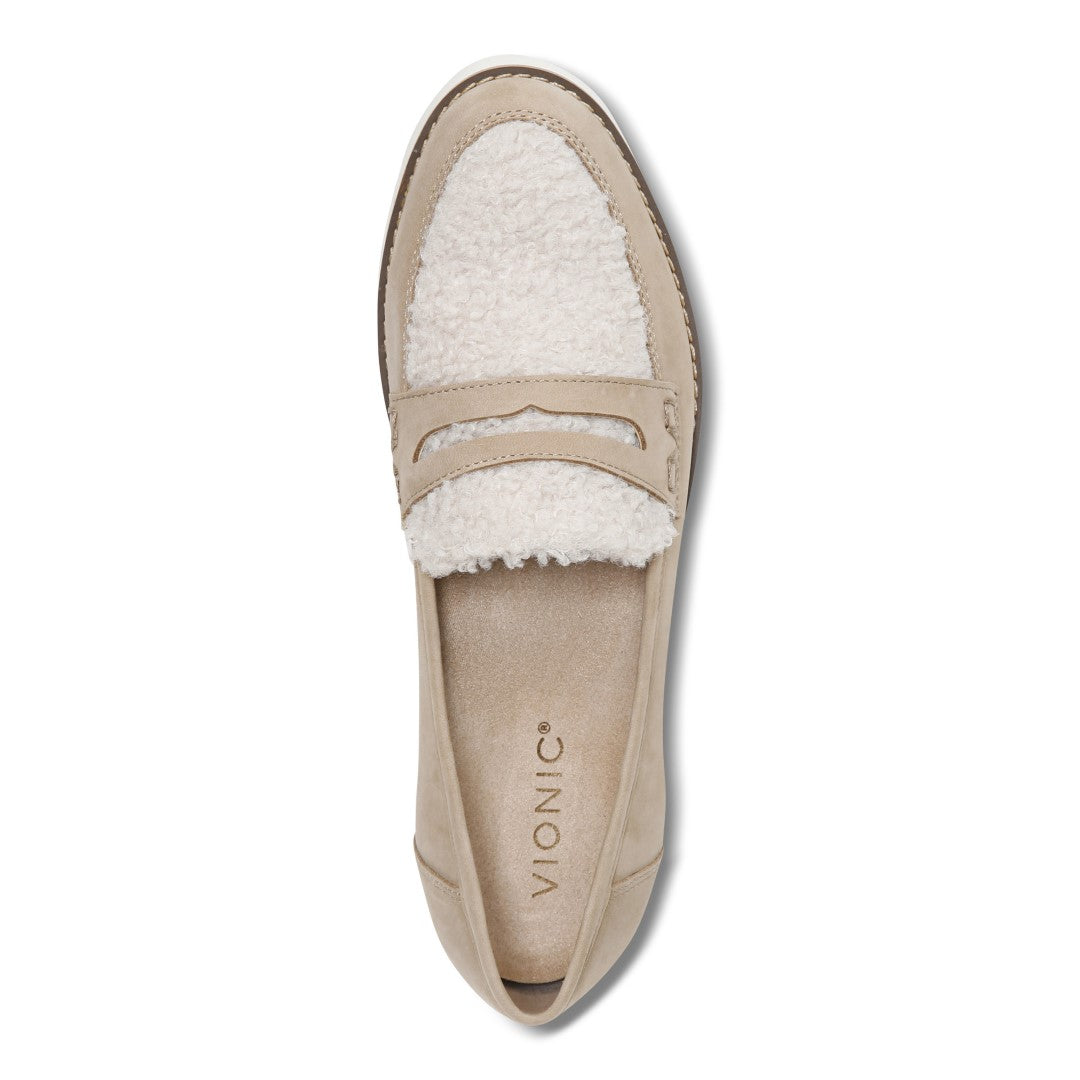 Vionic Cheryl Women's Platform Supportive Loafer - Wheat Nbk/shrl - Top