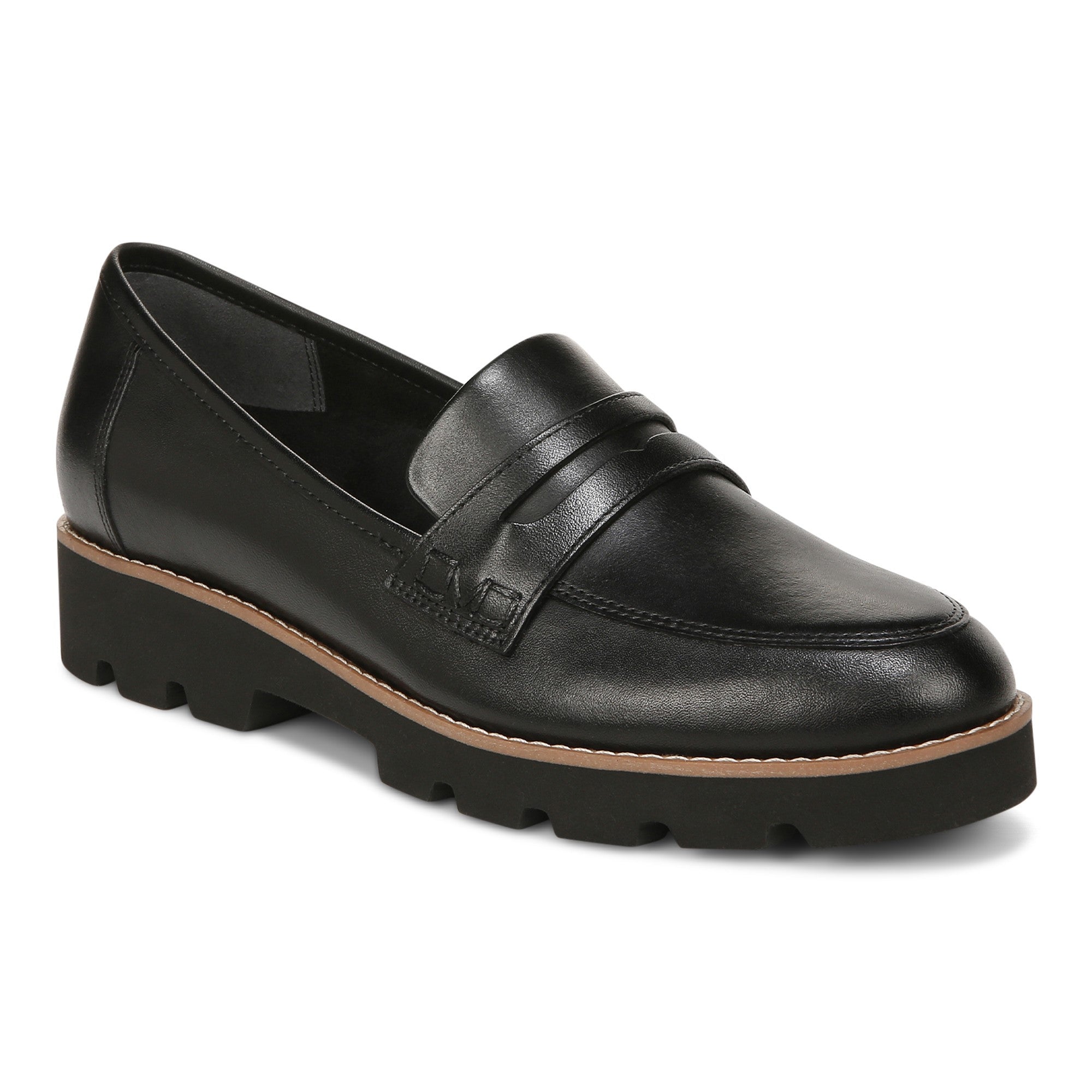 Vionic Cheryl II Women's Slip On Loafer Moc Casual Shoes in Black Nappa