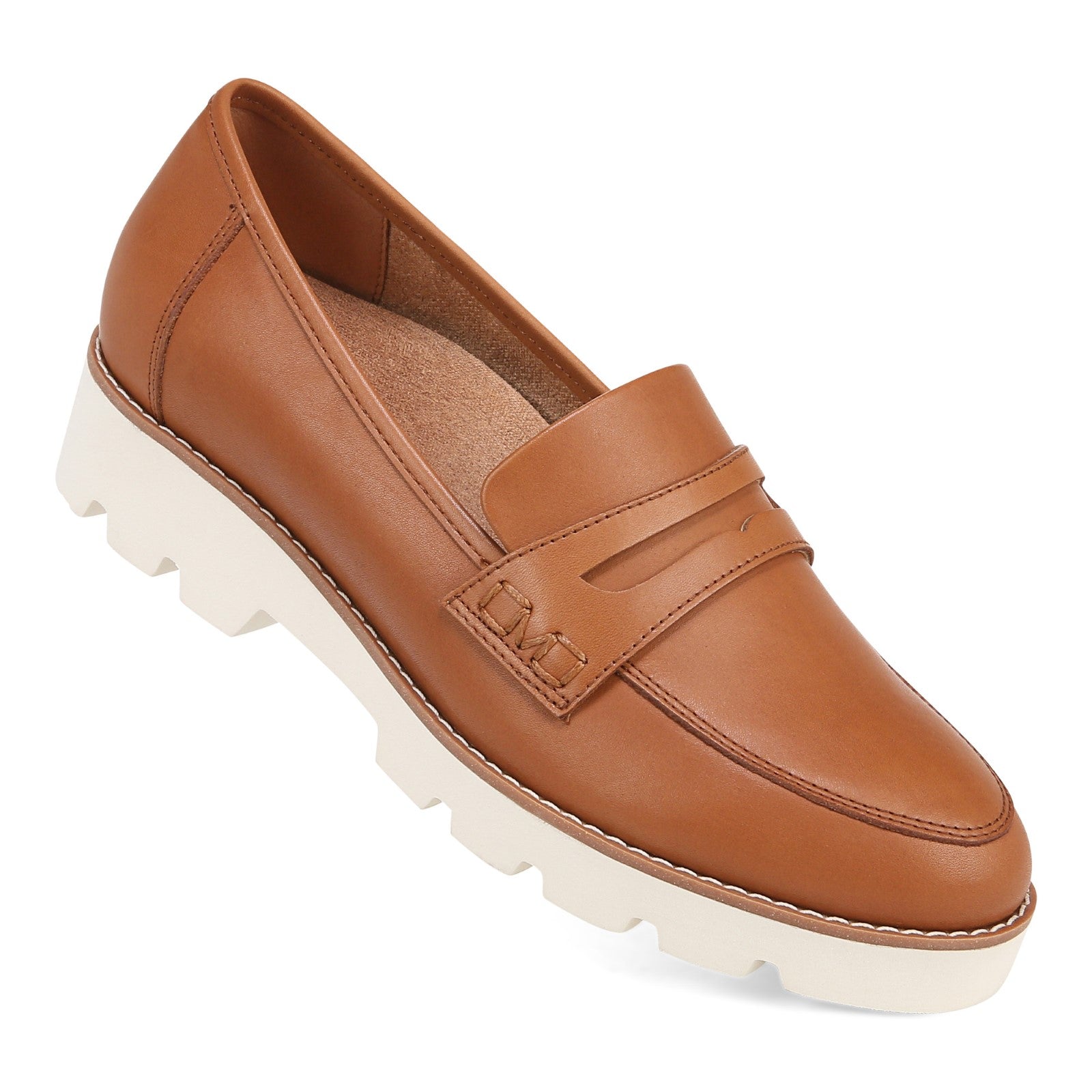 Vionic Cheryl II Women's Slip On Loafer Moc Casual Shoes - Tan Leather - CHERYL II-I7819L1201-TAN-13fl-med
