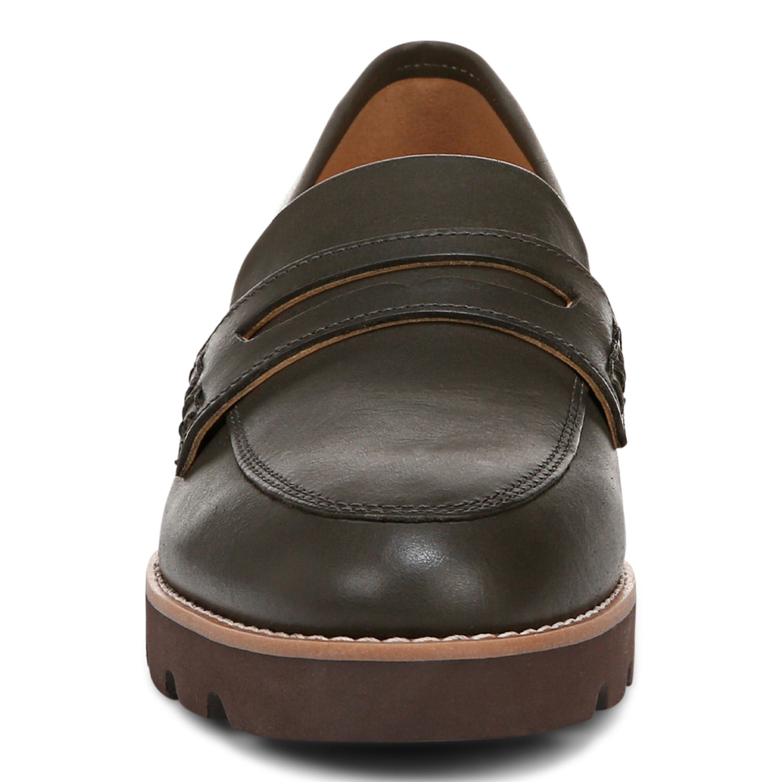 Vionic Cheryl II Women's Slip On Loafer Moc Casual Shoes - Dark Khaki - Front