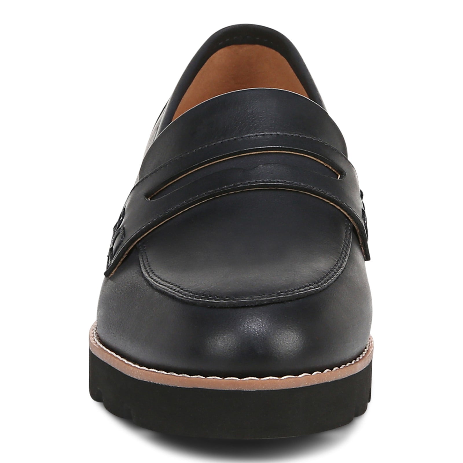 Vionic Cheryl II Women's Slip On Loafer Moc Casual Shoes - Navy Blue Leather - Front