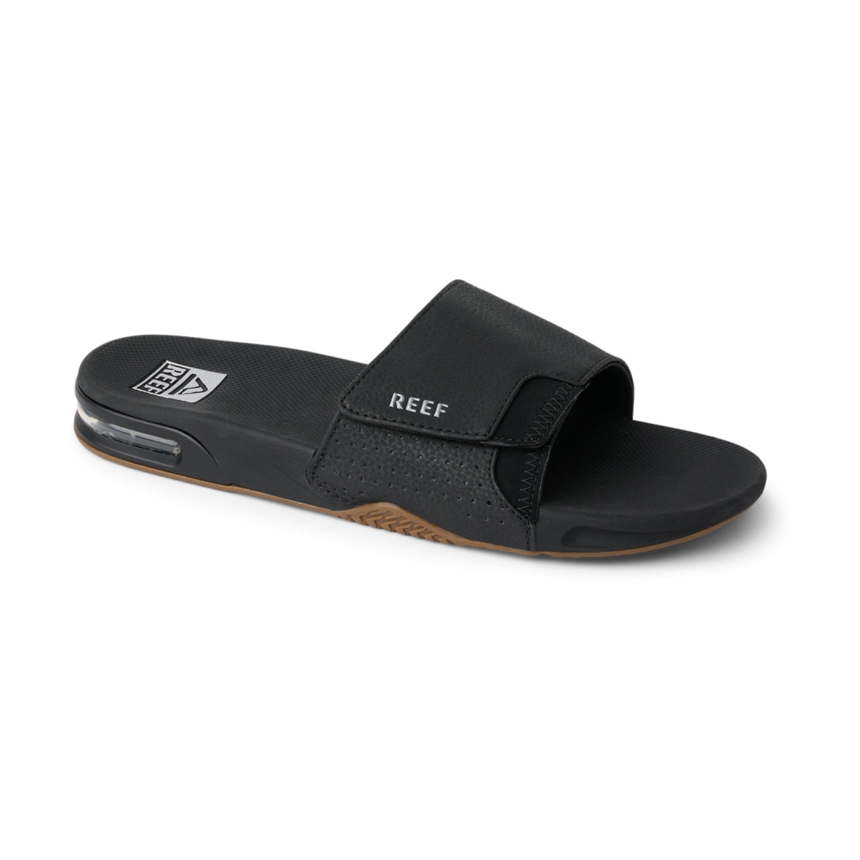 Reef Fanning Slide - Black/Silver - Main View - Black/Silver