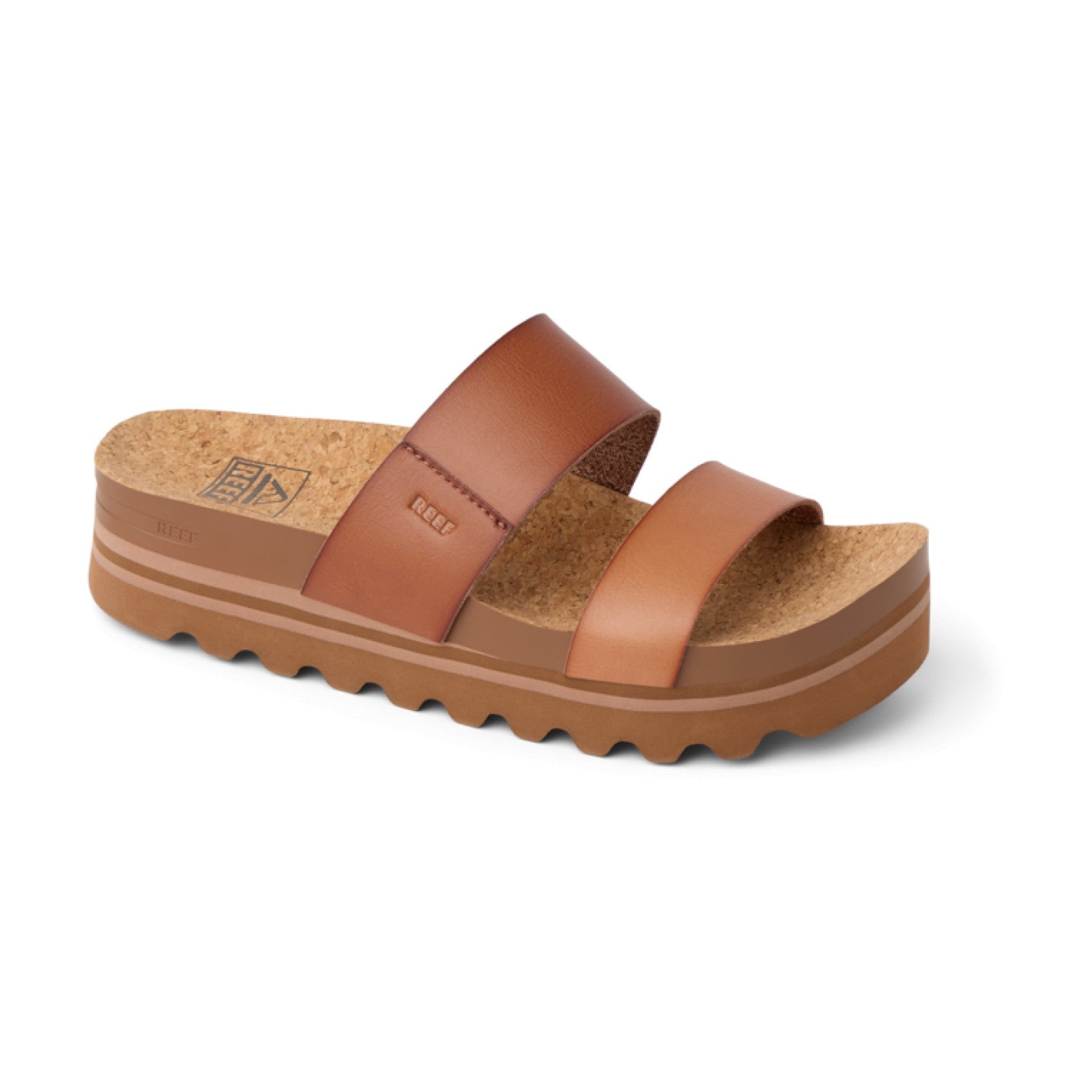 Reef Cushion Vista Hi Women's Comfort Platform Sandals in Espresso Duo