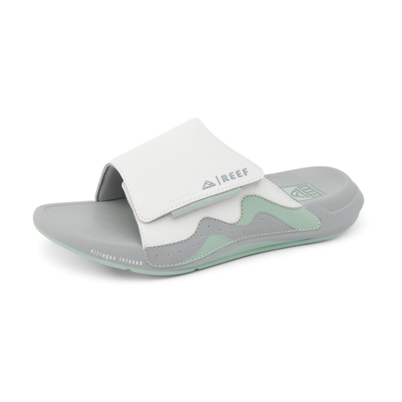 Reef Cruiser Slide - Grey/Green - Left Side View