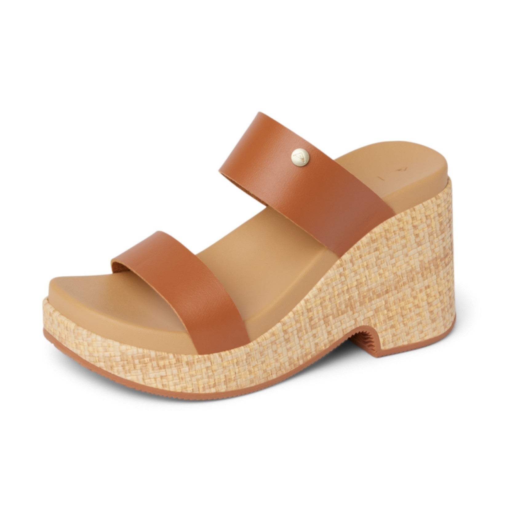 Reef Sunset Ibiza - Leather Brown - Right Side View Black/Raffia