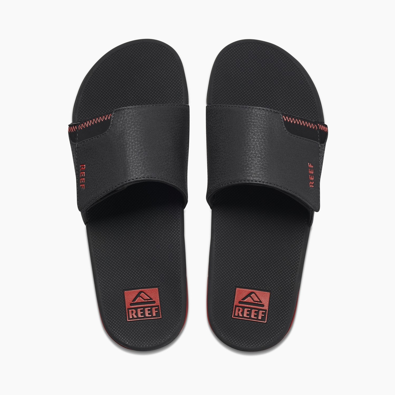 Reef Fanning Slide Men's Sandals - Black/red - Top