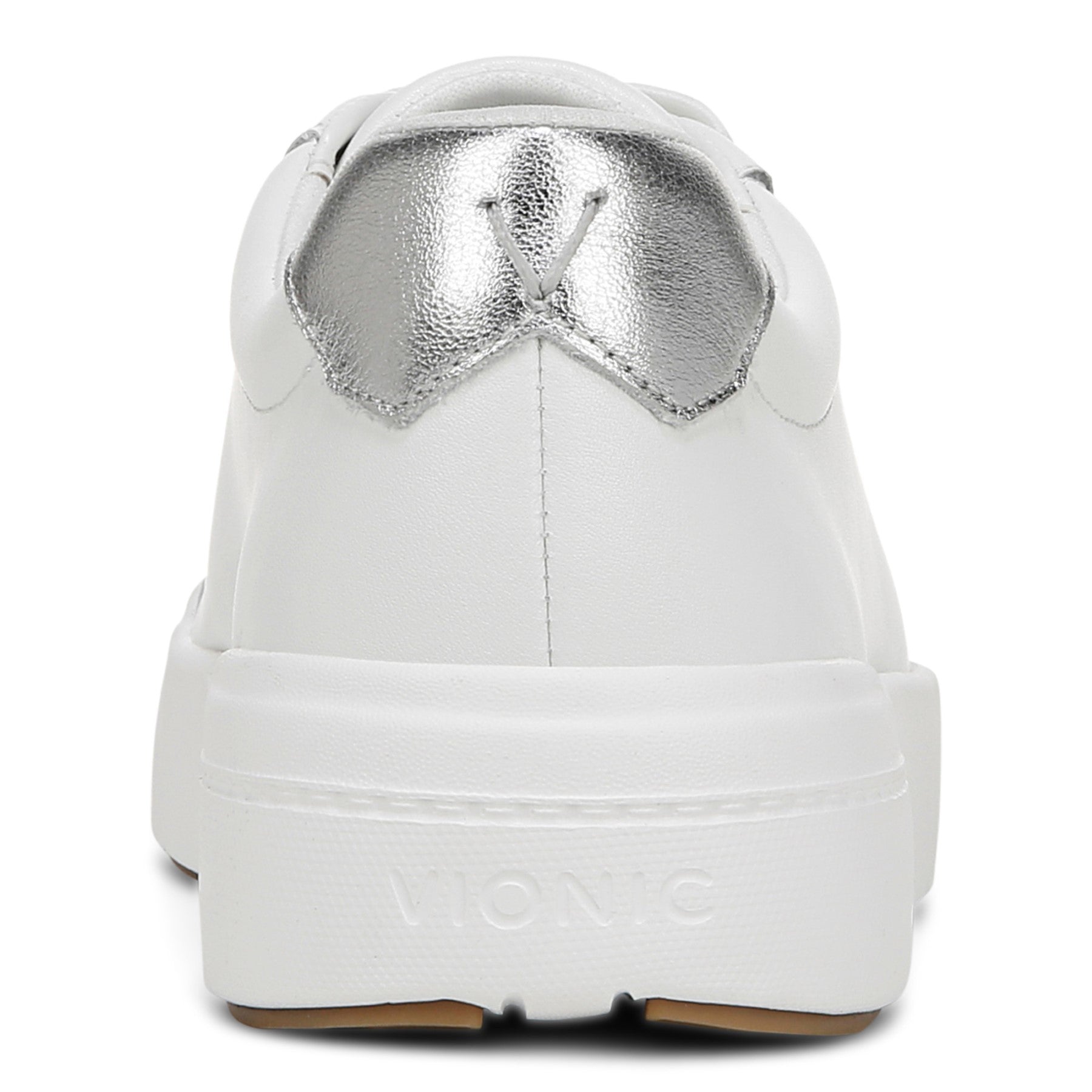 Vionic Colbie womens Slip On/Loafer/Moc Shoe - White Metallic Leather - Back