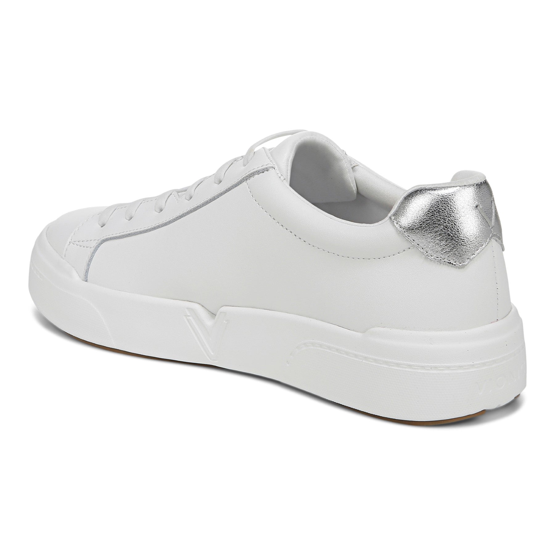 Vionic Colbie womens Slip On/Loafer/Moc Shoe - White Metallic Leather - Back angle