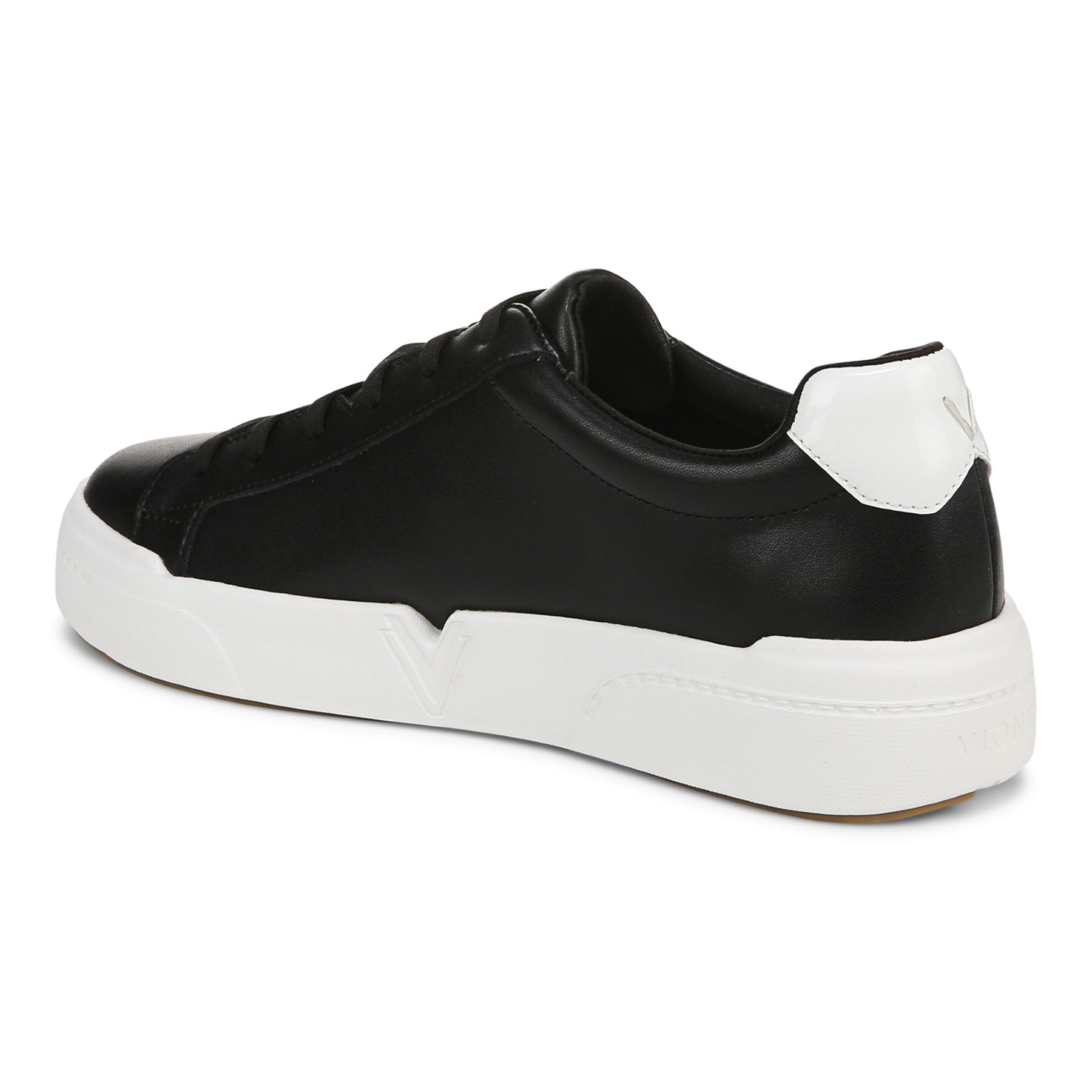 Vionic Colbie womens Slip On/Loafer/Moc Shoe - Black Patent Leather - Back angle