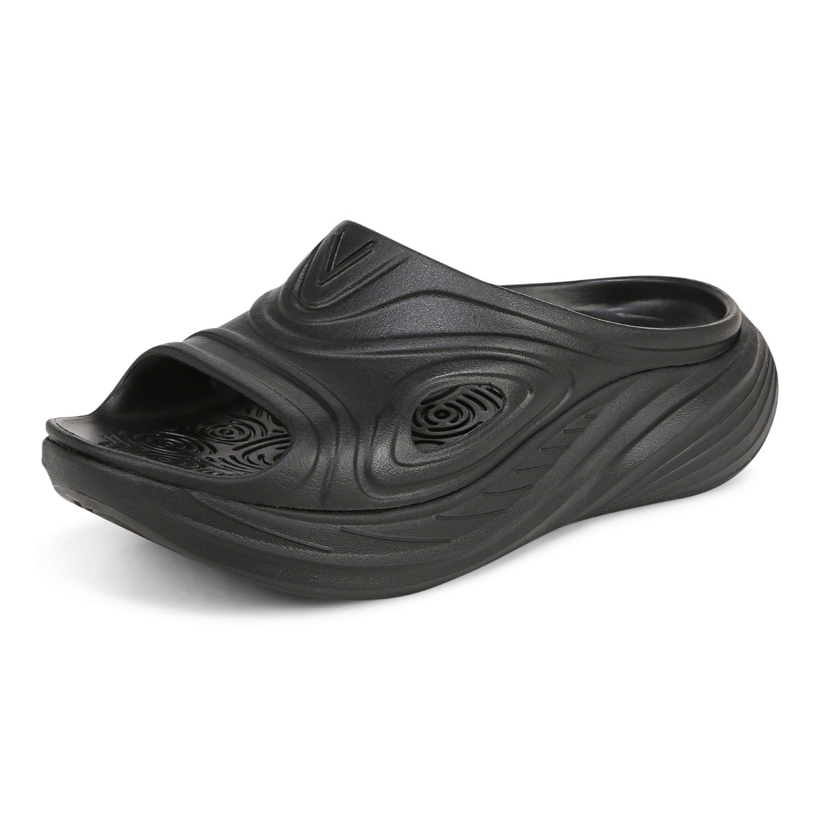 Vionic Cove Rx unisex Slide Sandal - Black - Left angle